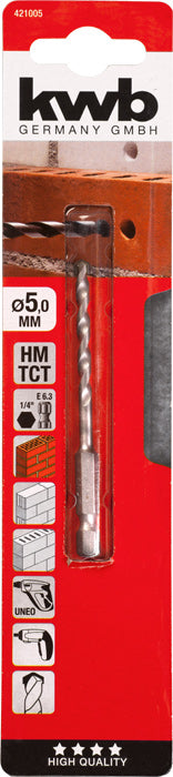 Steinbohrer mit Sechskantaufnahme 1/4'', ø 5.0 mm