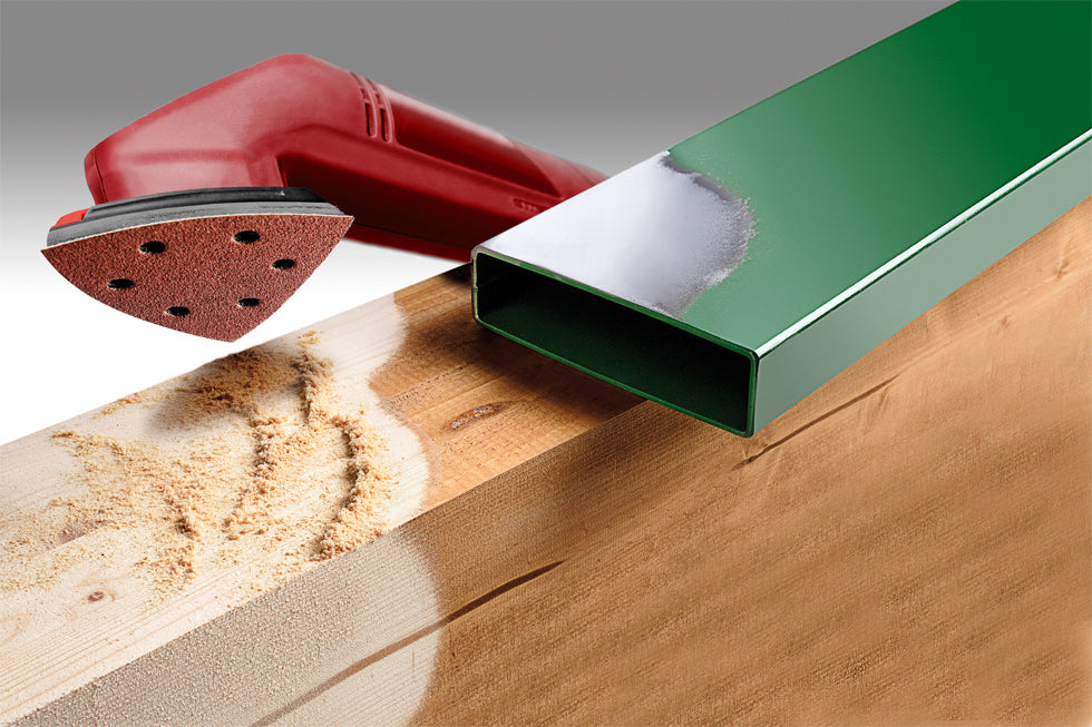 Haft-Schleifdreiecke, HOLZ & METALL, Edelkorund, 93 mm, K 40/120/240