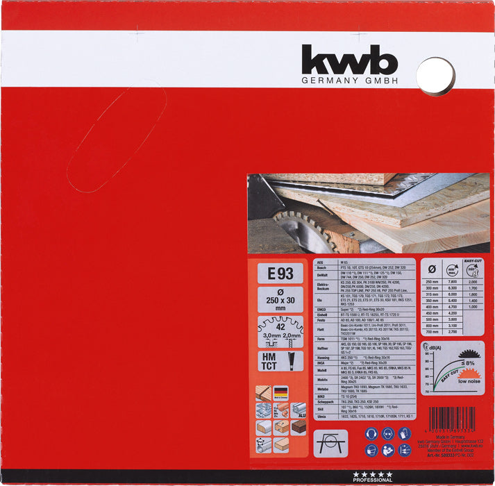EASY-CUT Kreissägeblätter für Bau- und Tischkreissägen Ø 250 x 30 mm