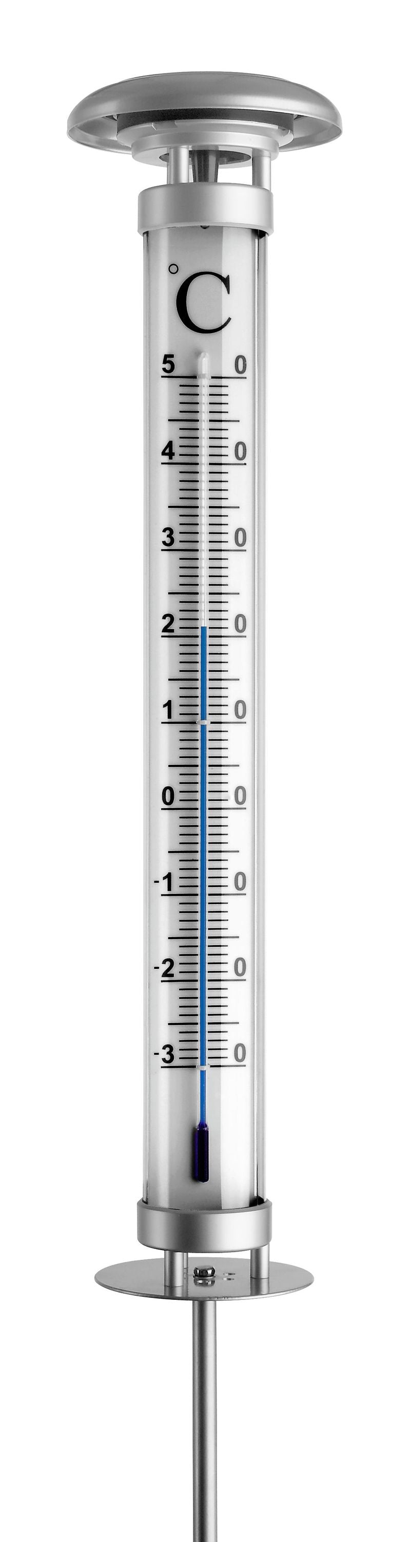 TFA Dostmann Analoges Gartenthermometer SOLINO 12.2057.54 silber 133 x 620 (1205 mm), 1045 g