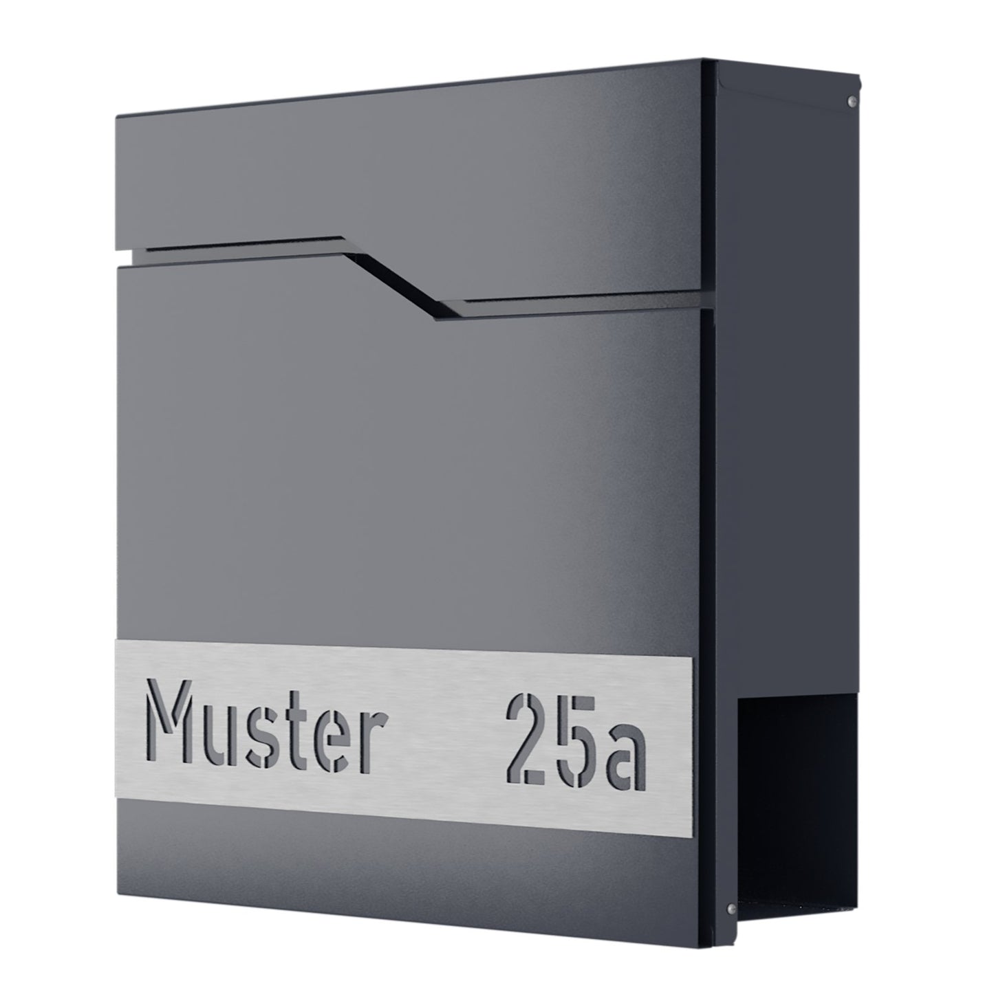 Briefkasten DESIGNline BK2 anthrazit incl. Personalisierung, Softclose, Ver