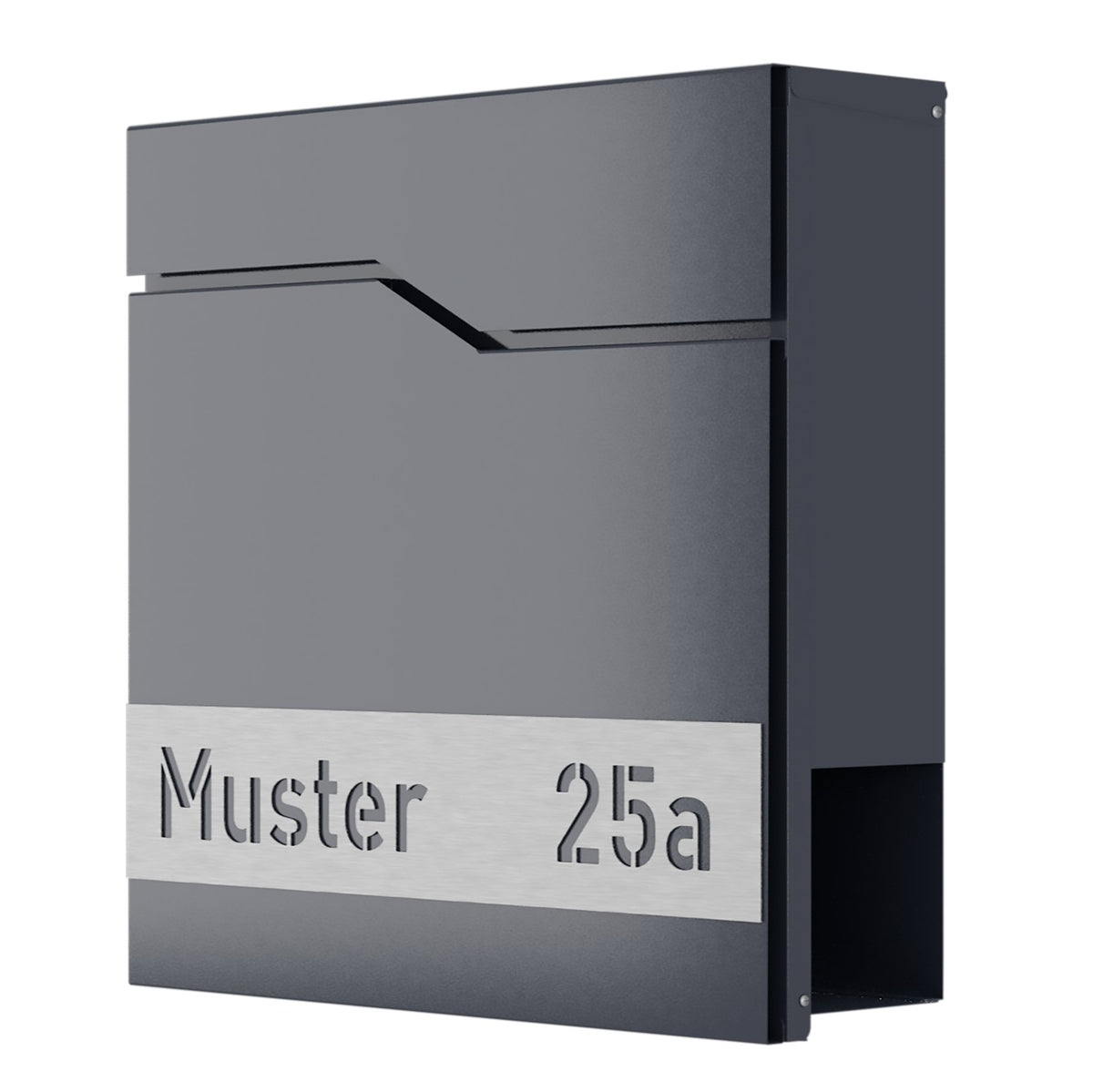 Briefkasten DESIGNline BK2 anthrazit incl. Personalisierung, Softclose, Ver