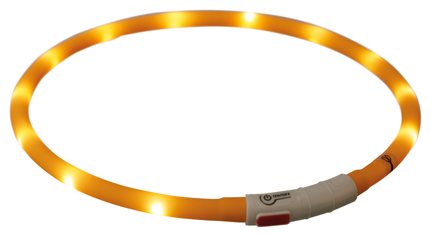 Flash Leuchtring USB, Silikon, XSXL: 70 cm/ø 10 mm, orange