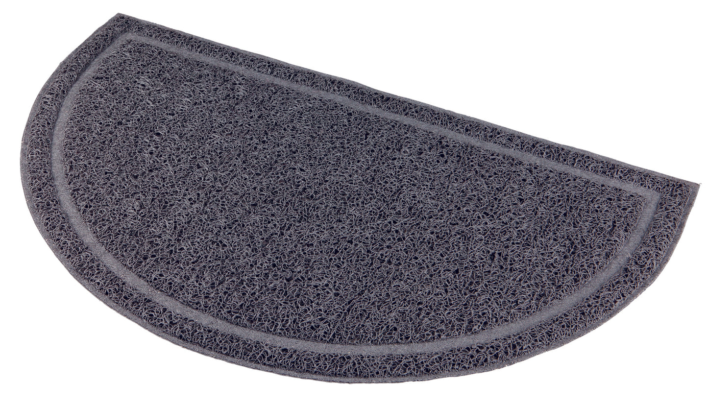Vorleger für Katzentoiletten, halbrund, PVC, 59 × 35 cm, anthrazit