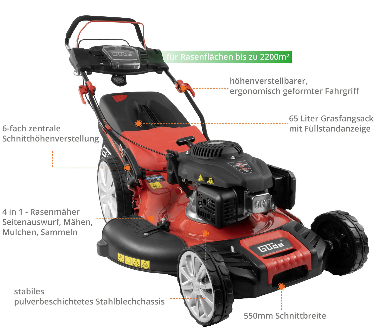 Güde Rasenmäher "BIG WHEELER" 554.3 R | 55 cm (5 PS)