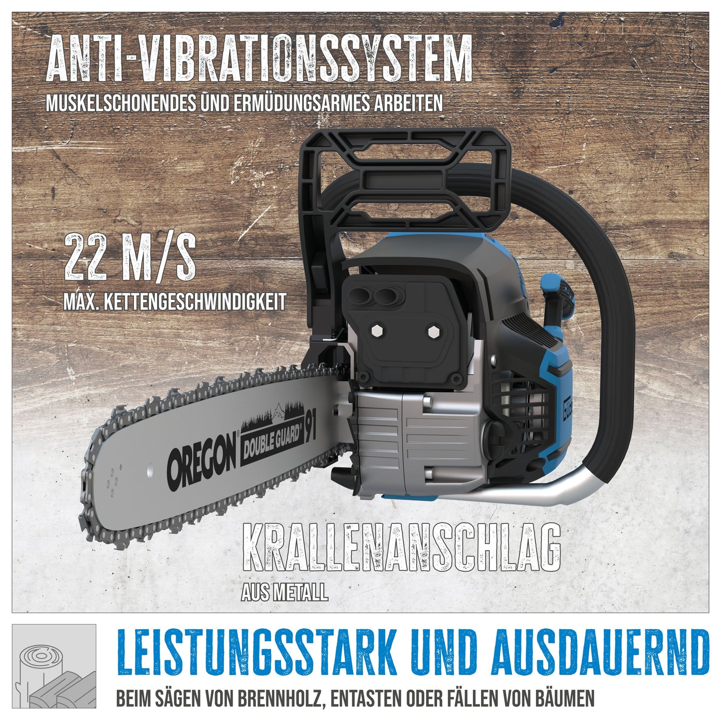 Güde Benzin Kettensäge Motorsäge KS 500-62 | 3,9 PS | 50 cm Schwert