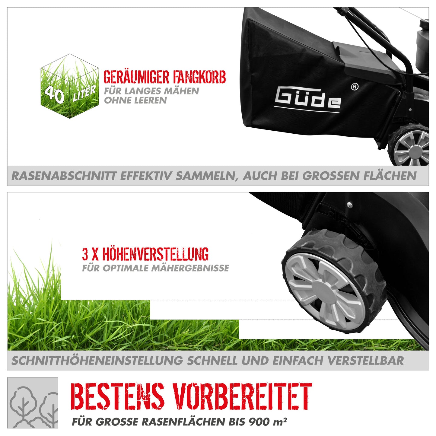Güde Rasenmäher "ECO WHEELER" 412.2 P | 40 cm (2 PS)