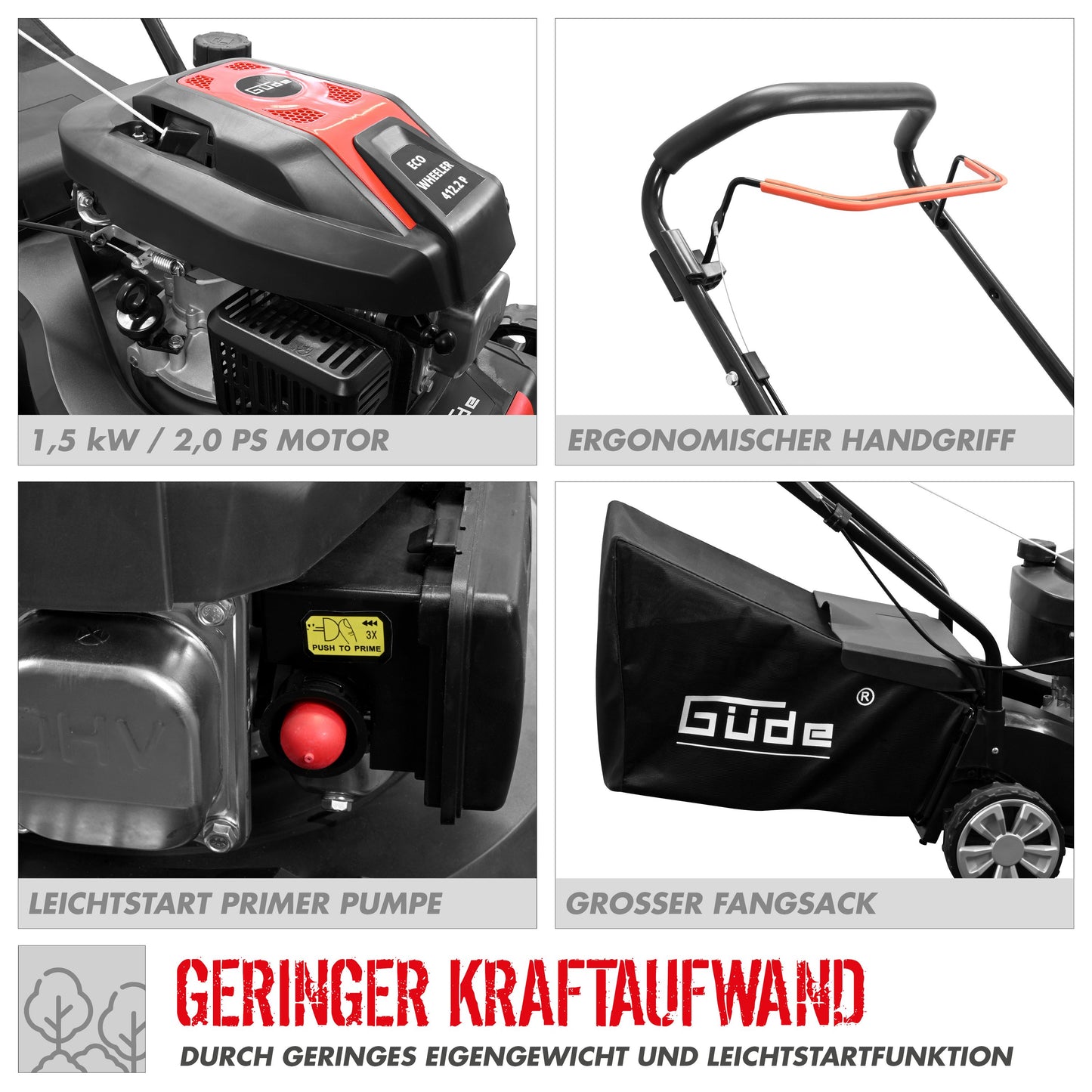 Güde Rasenmäher "ECO WHEELER" 412.2 P | 40 cm (2 PS)