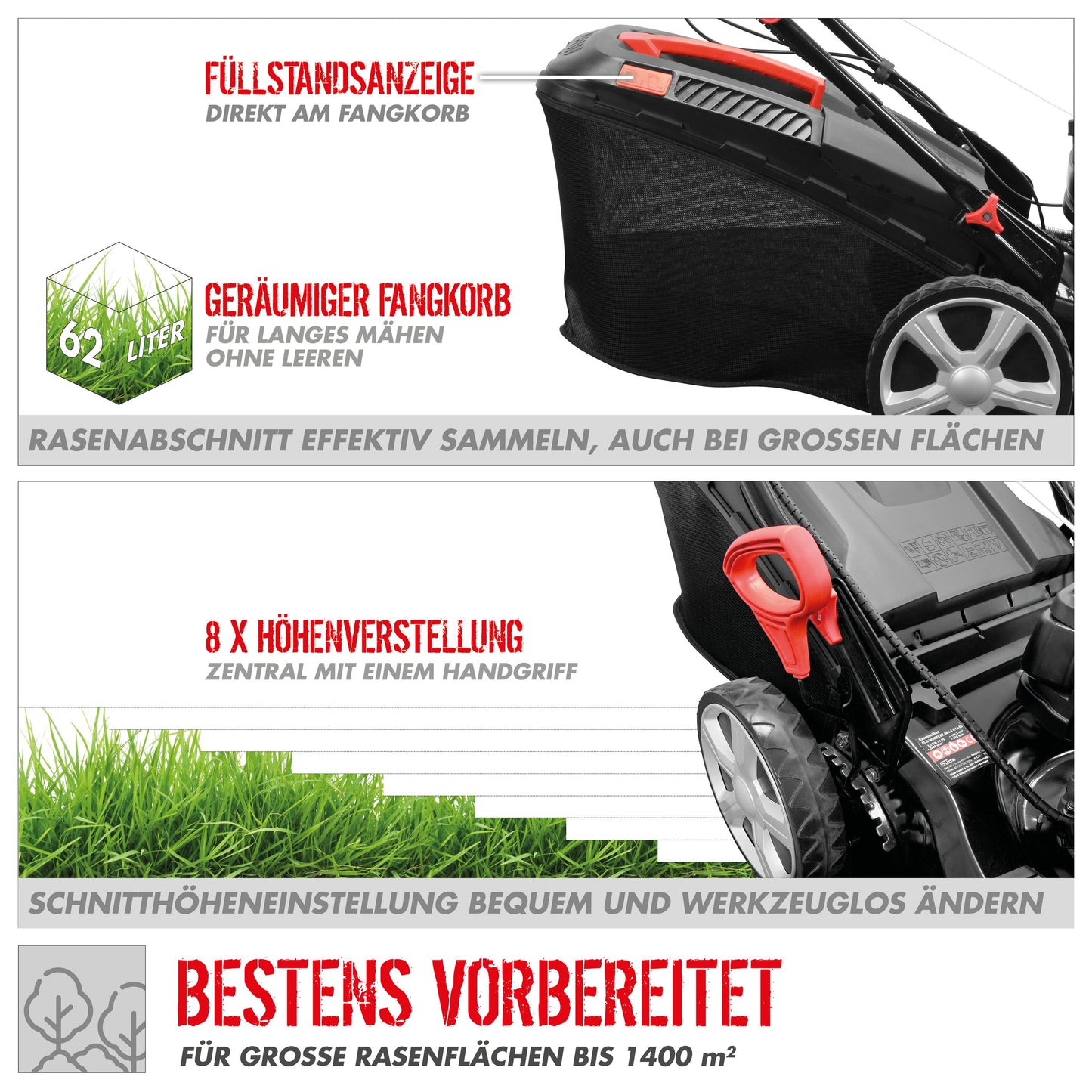 Güde Rasenmäher "ECO WHEELER" 464.4 R LI-ES | 46 cm (3,1 PS)
