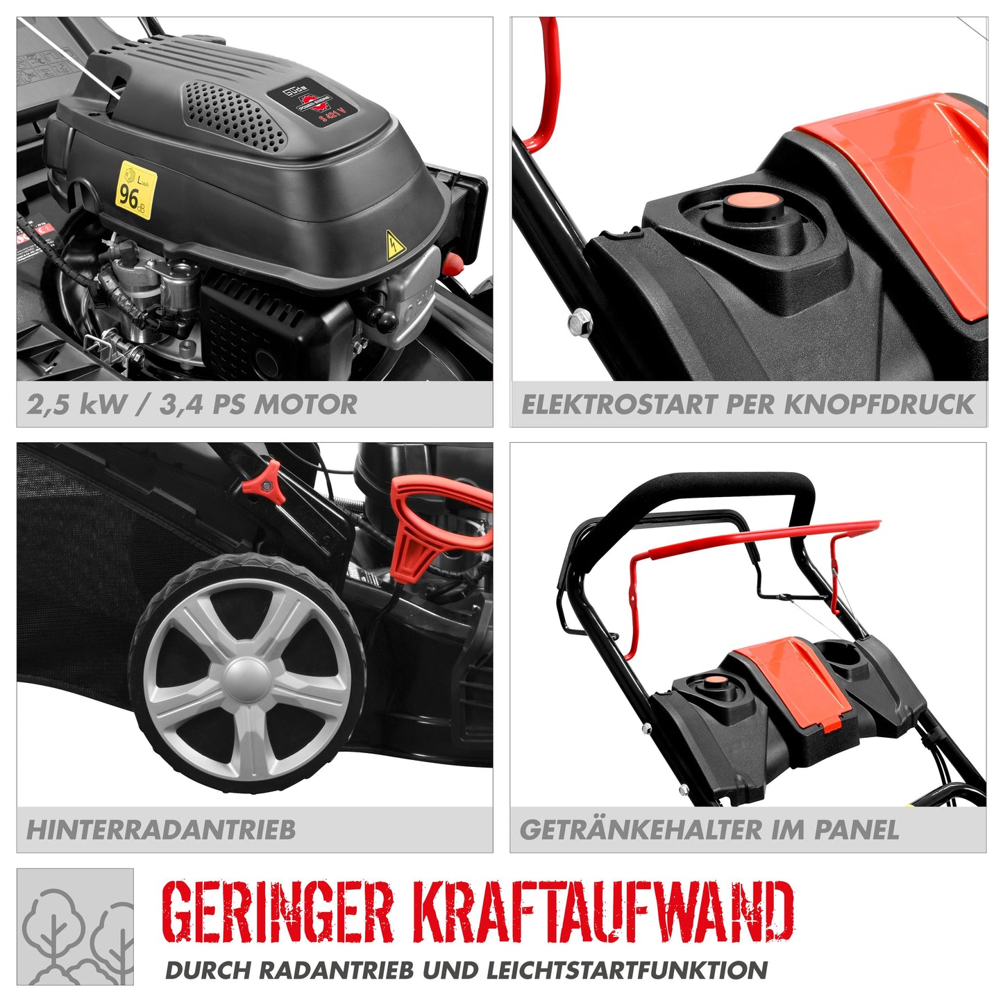 Güde Rasenmäher "ECO WHEELER" 464.4 R LI-ES | 46 cm (3,1 PS)