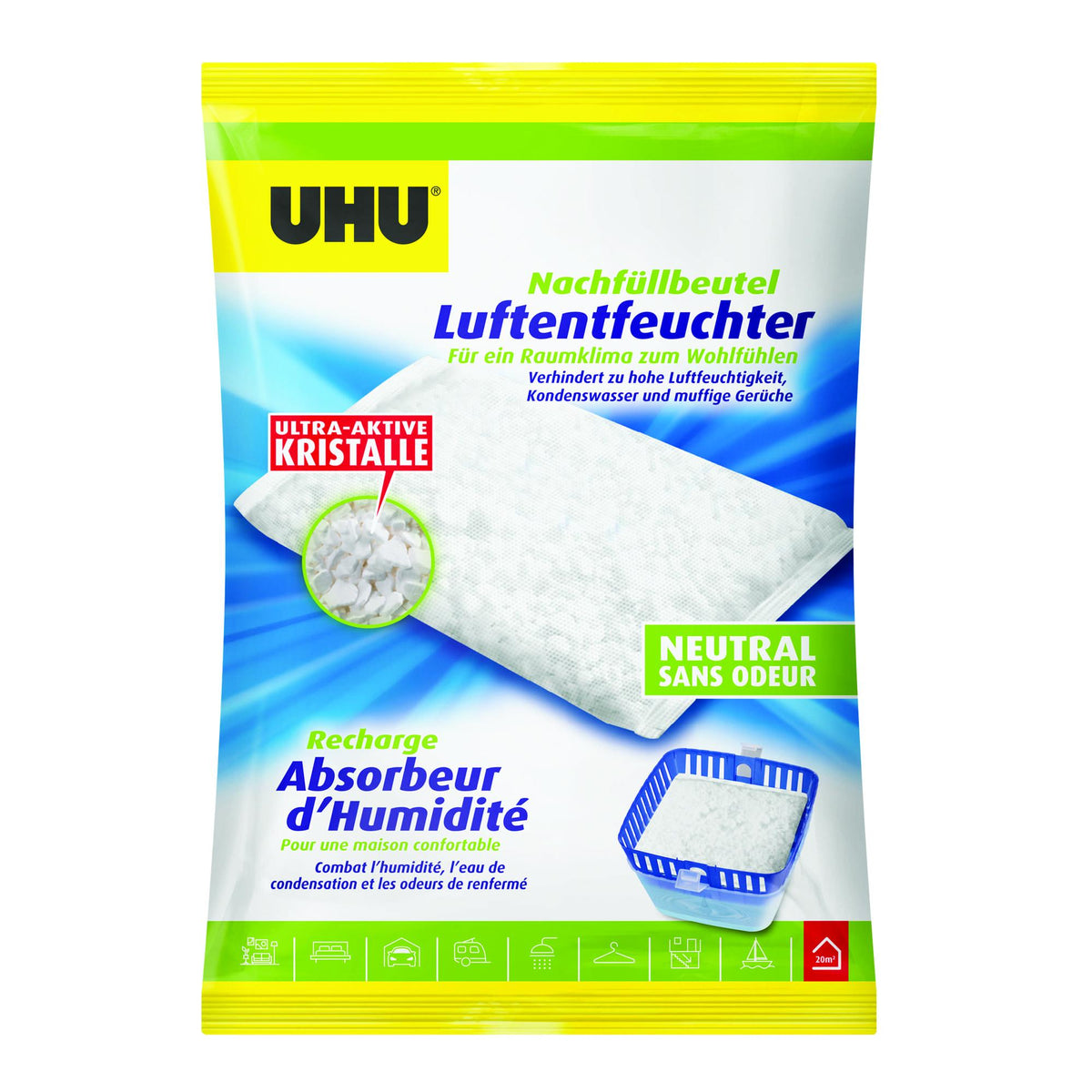 UHU Luftentfeuchter Original, Nachfüllbeutel 450g 450g