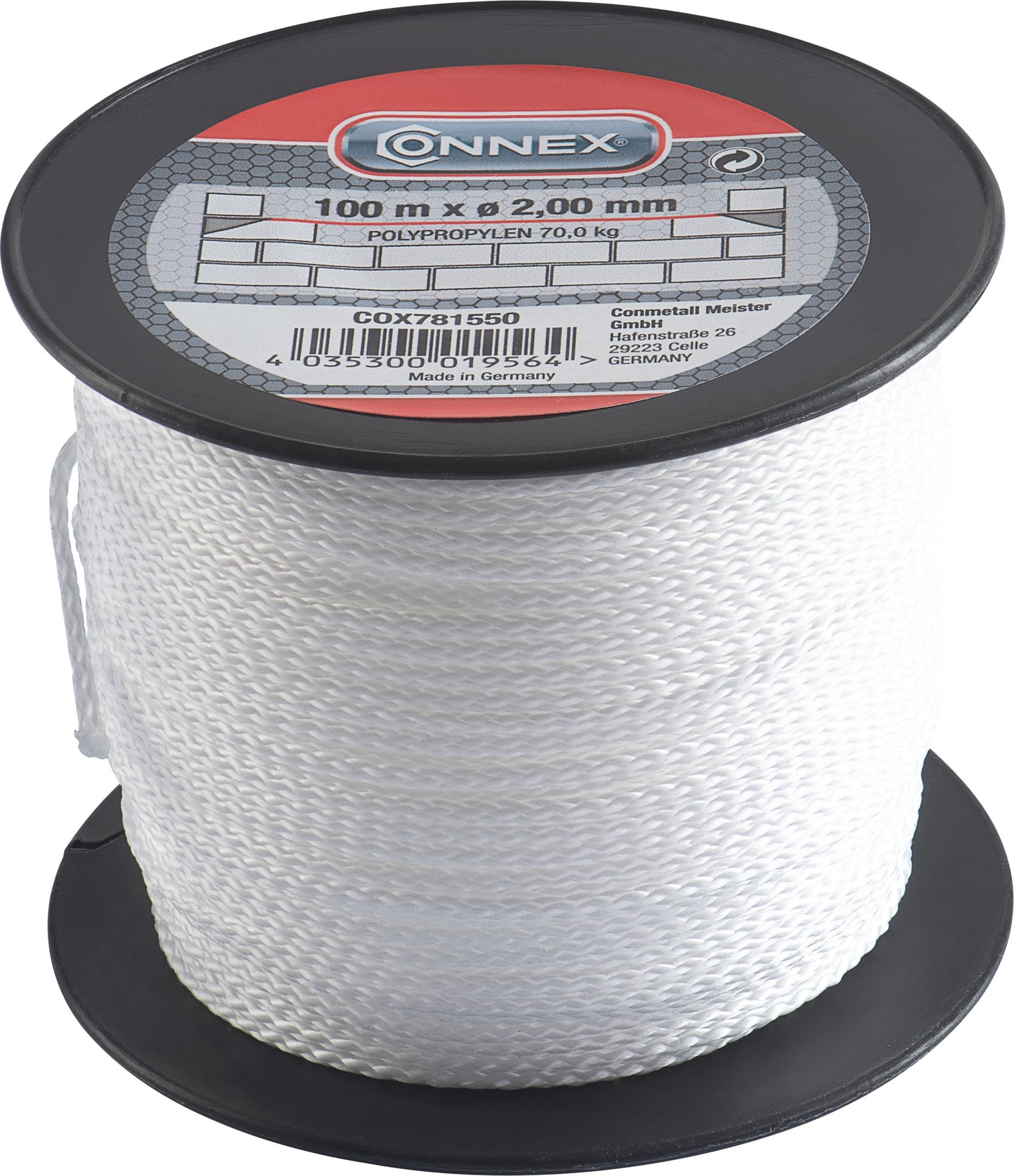 Maurerschnur 2,0mm - 100m weiß 100m, 2,0 mm, geflochten