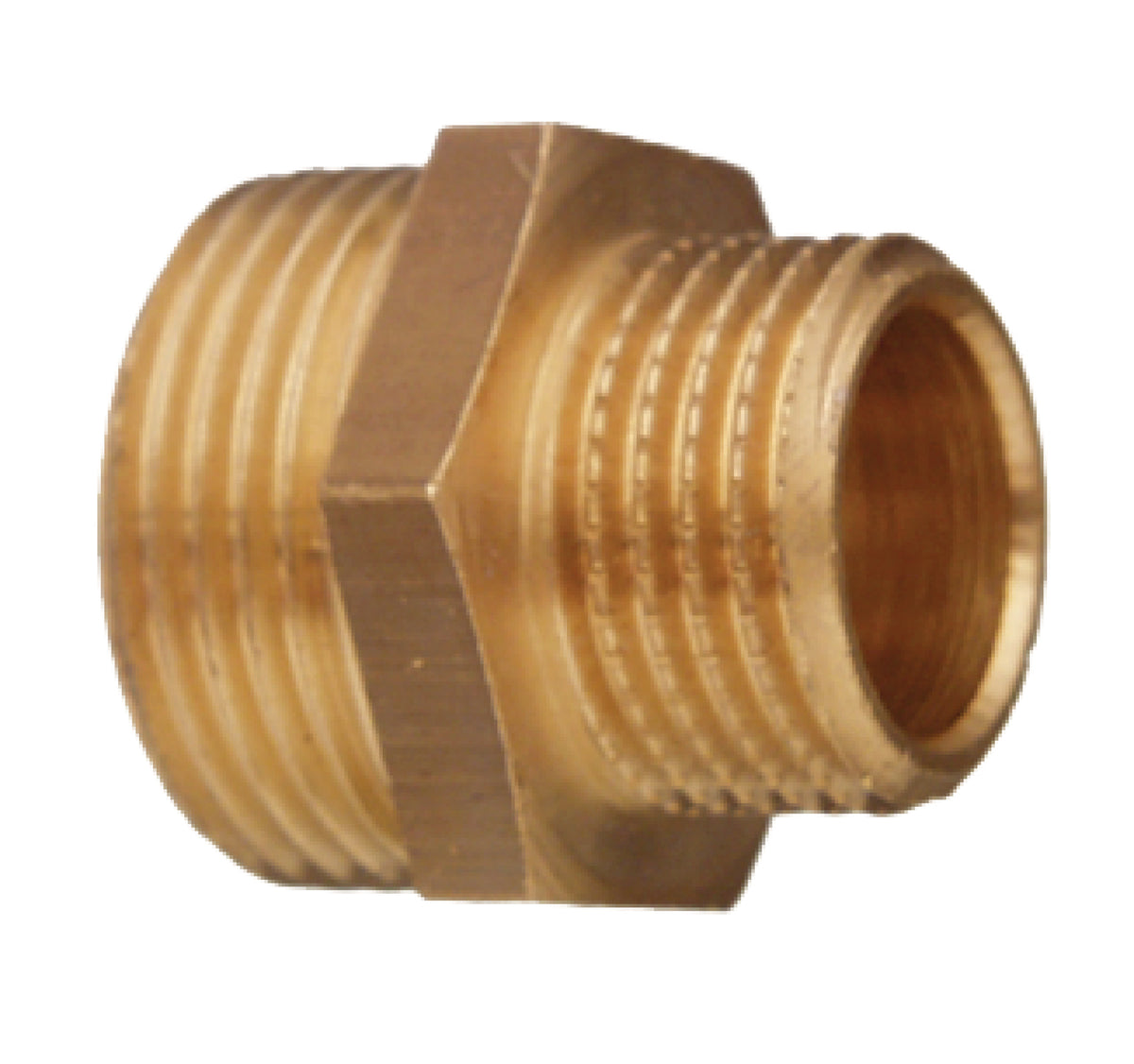 Messing Reduziernippel 3/4" x 1/2"