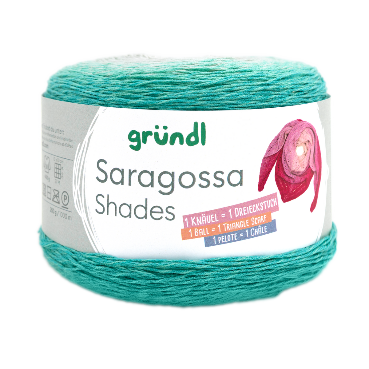 Saragossa Shades 250g türkis-hellgrau-ombr