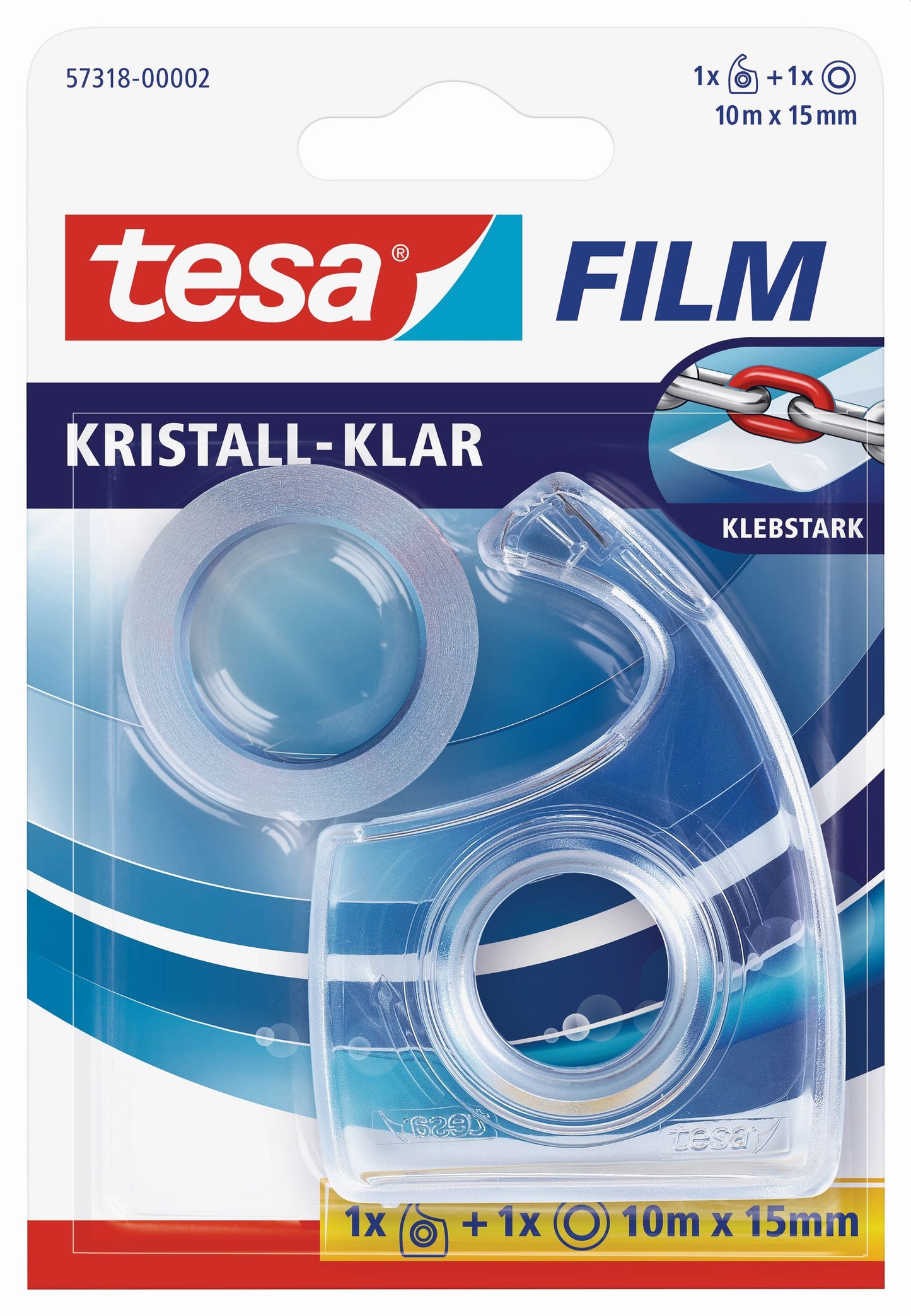 Tesafilm kristall-klar 15mm | 10m inkl. Handabroller