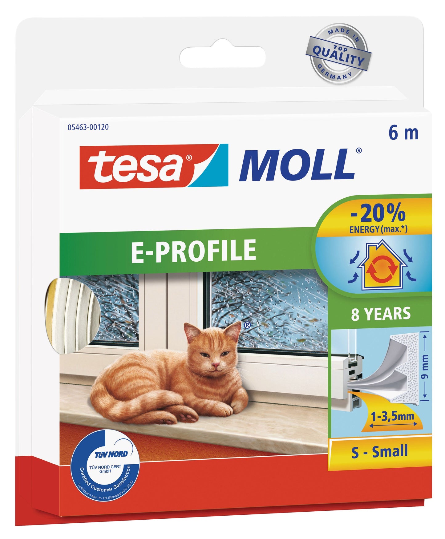 tesamoll® E-Profil weiß | Spalten 1-3,5mm | 6m