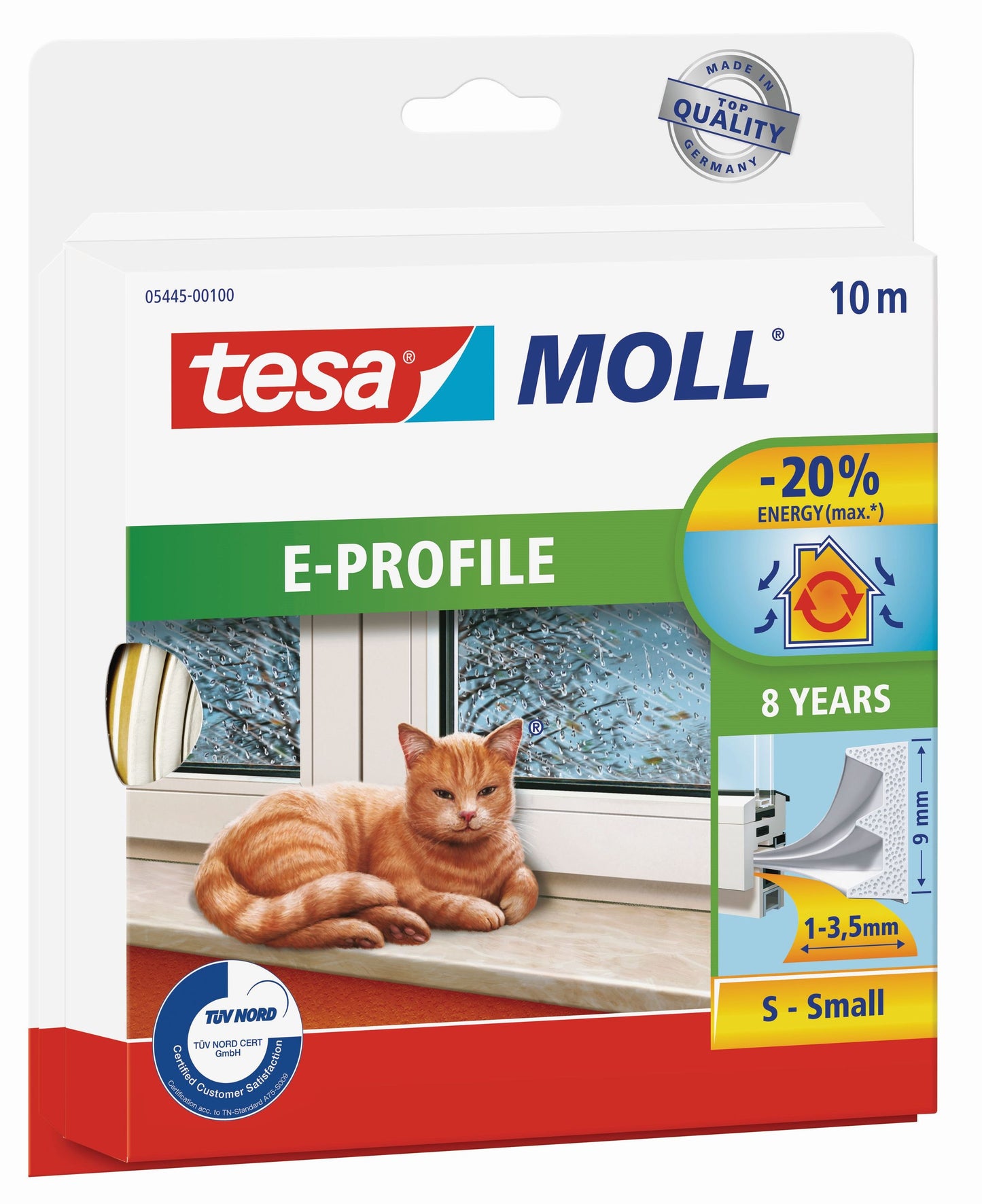 tesamoll® E-Profil weiß | Spalten 1-3,5mm | 10m