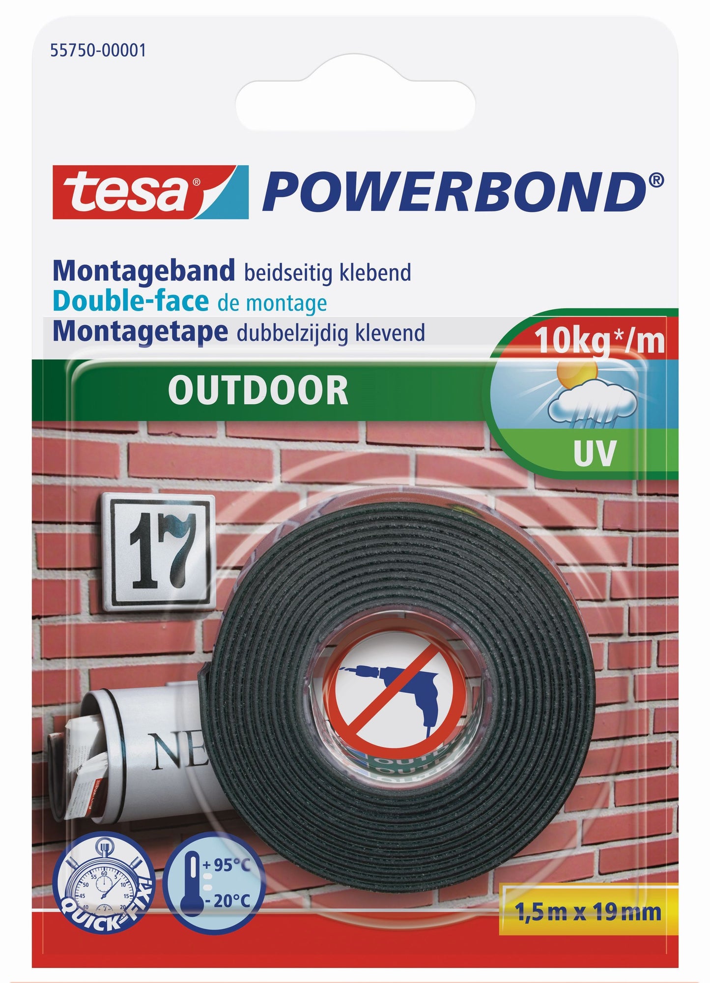 tesa® Montageband Outdoor | 19mm x 1,5m