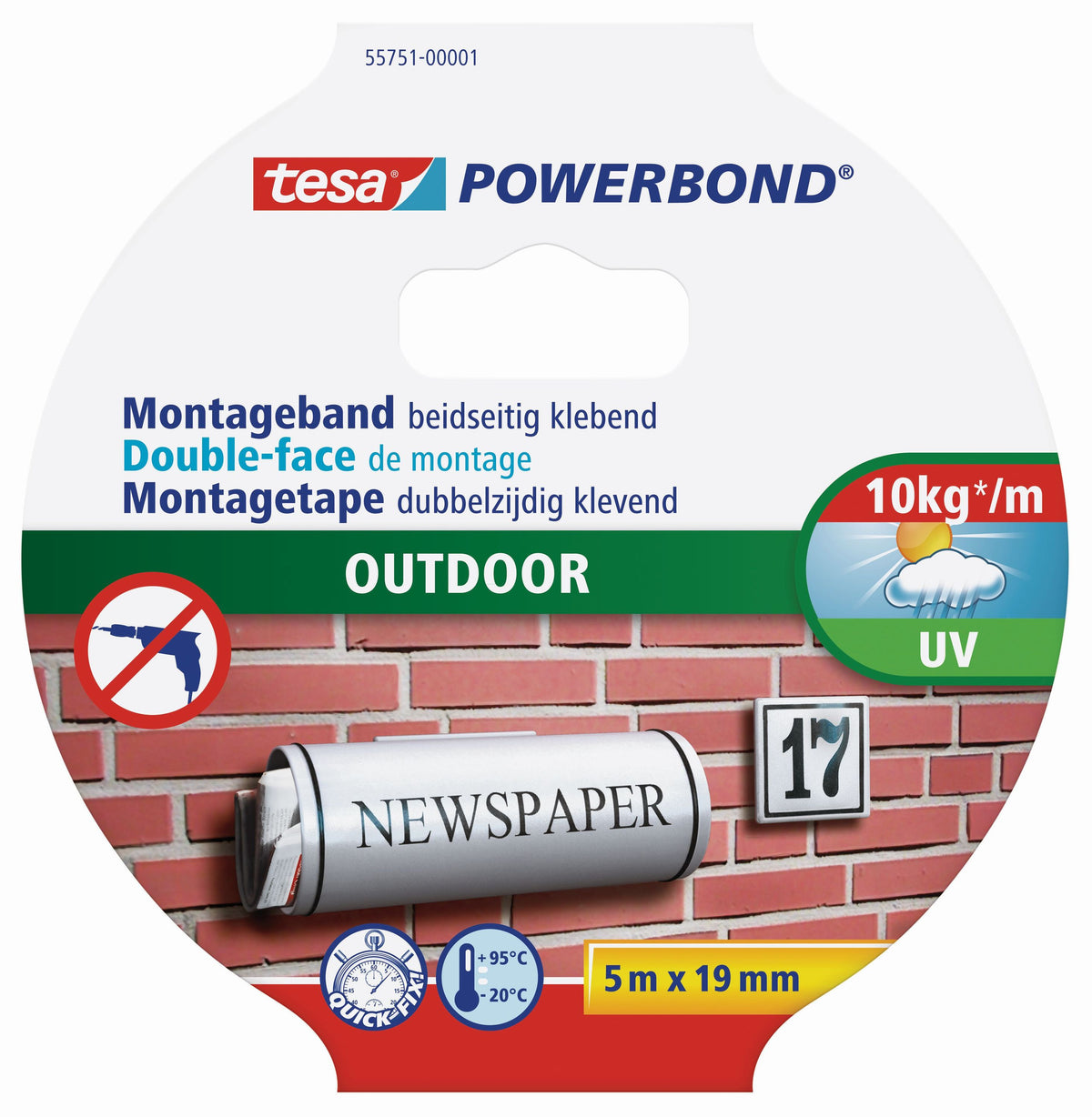 tesa® Montageband doppelseitig Outdoor | 19mm x 5m