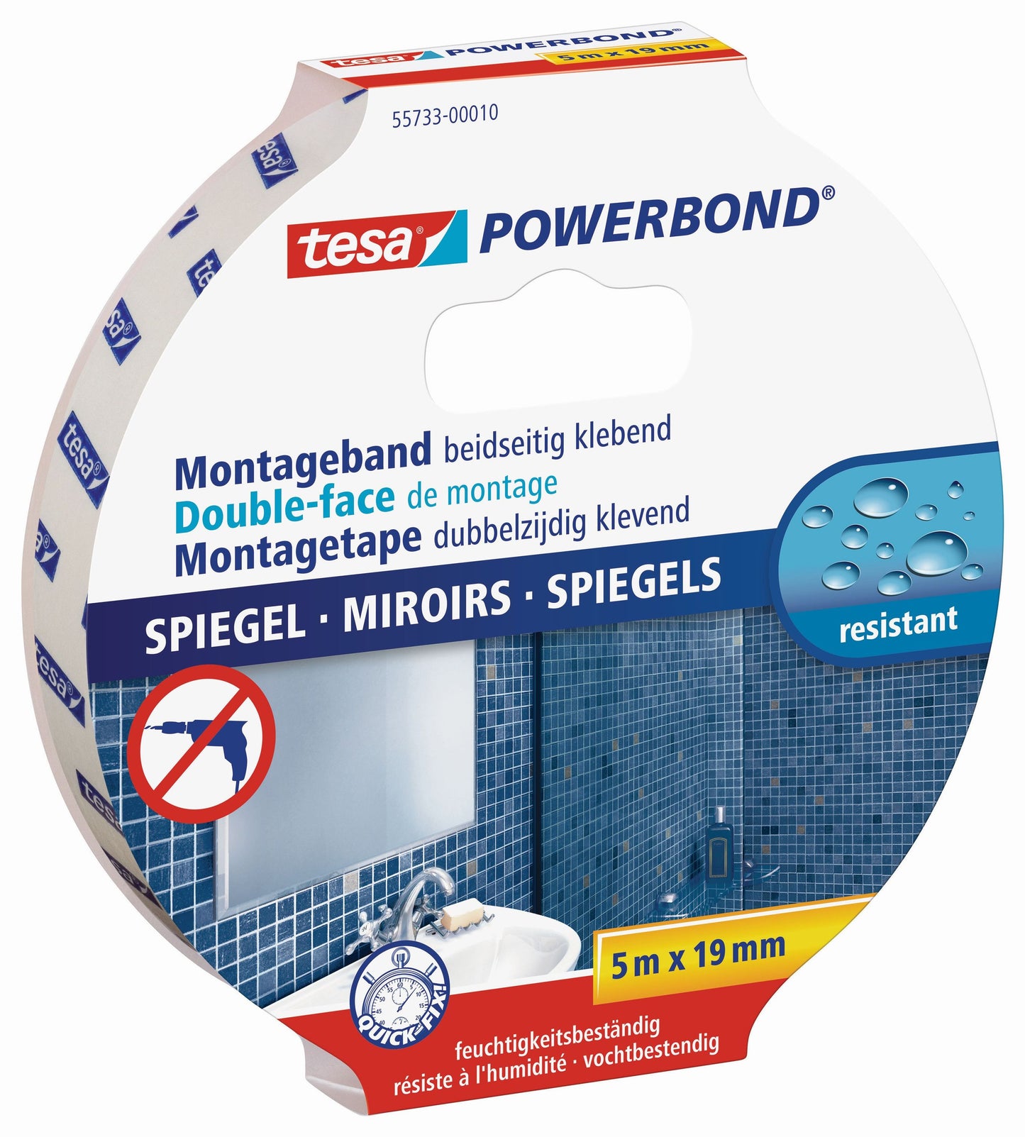 tesa® Montageband doppelseitig | 19mm x 5m Spiegelband