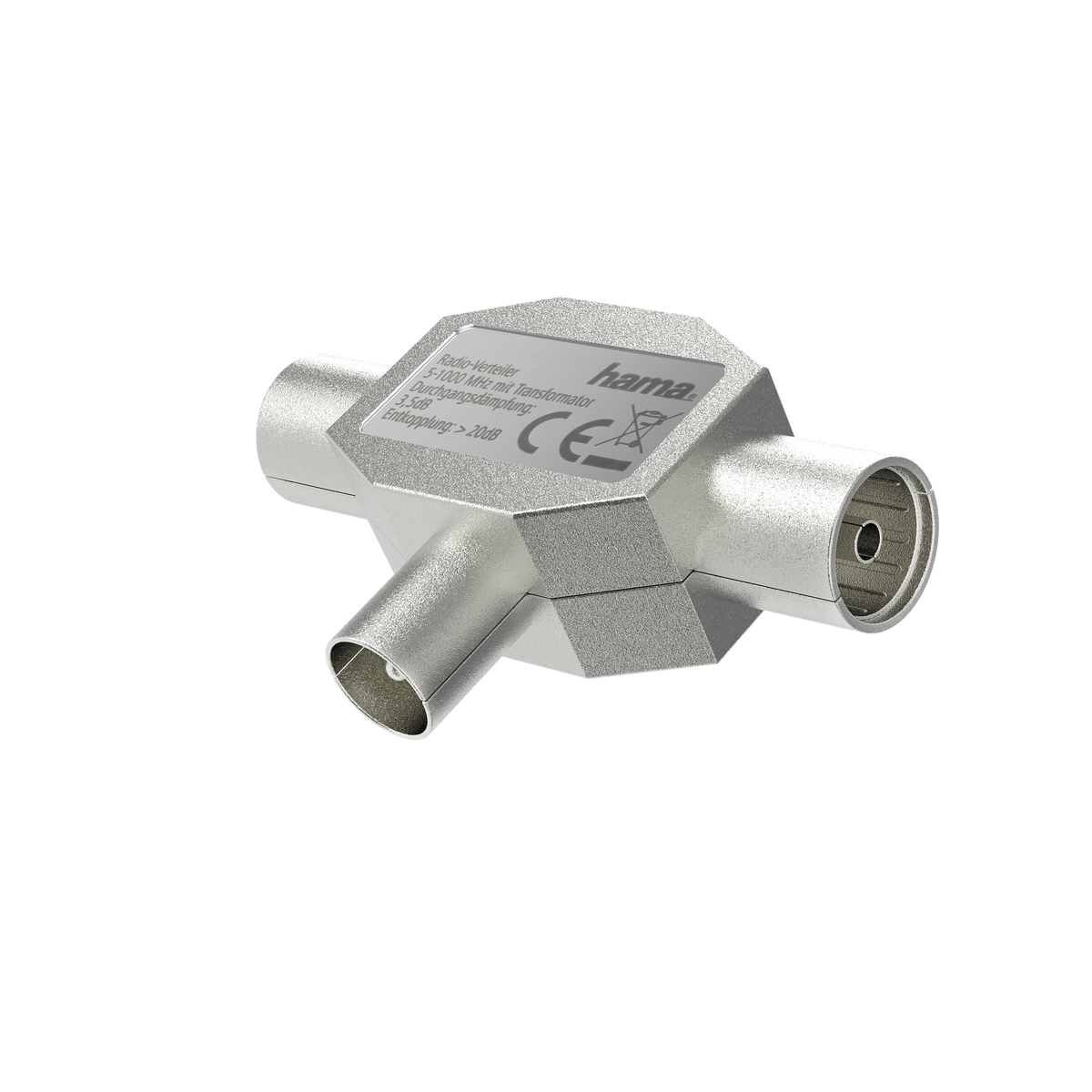 Hama Antennenverteiler Koax Stecker auf 2x Koax Kupplungen Metall