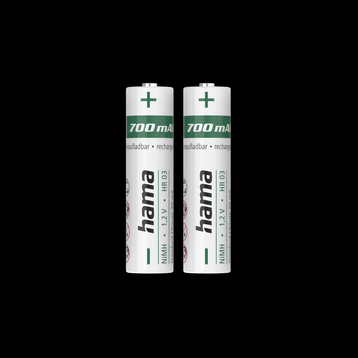 Hama NiMH-Akkus, AAA Micro, 700 mAh 1,2V, 2 Stück