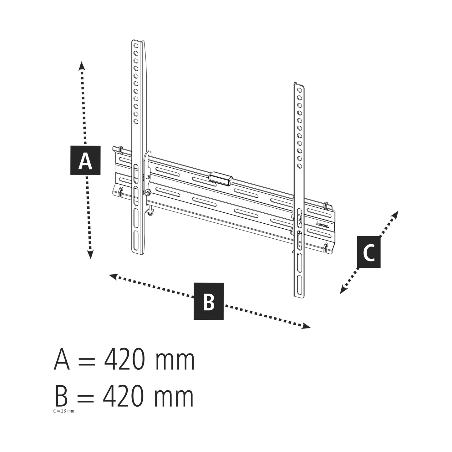 Hama TV Wandhalterung 165 cm / 65" (starr)