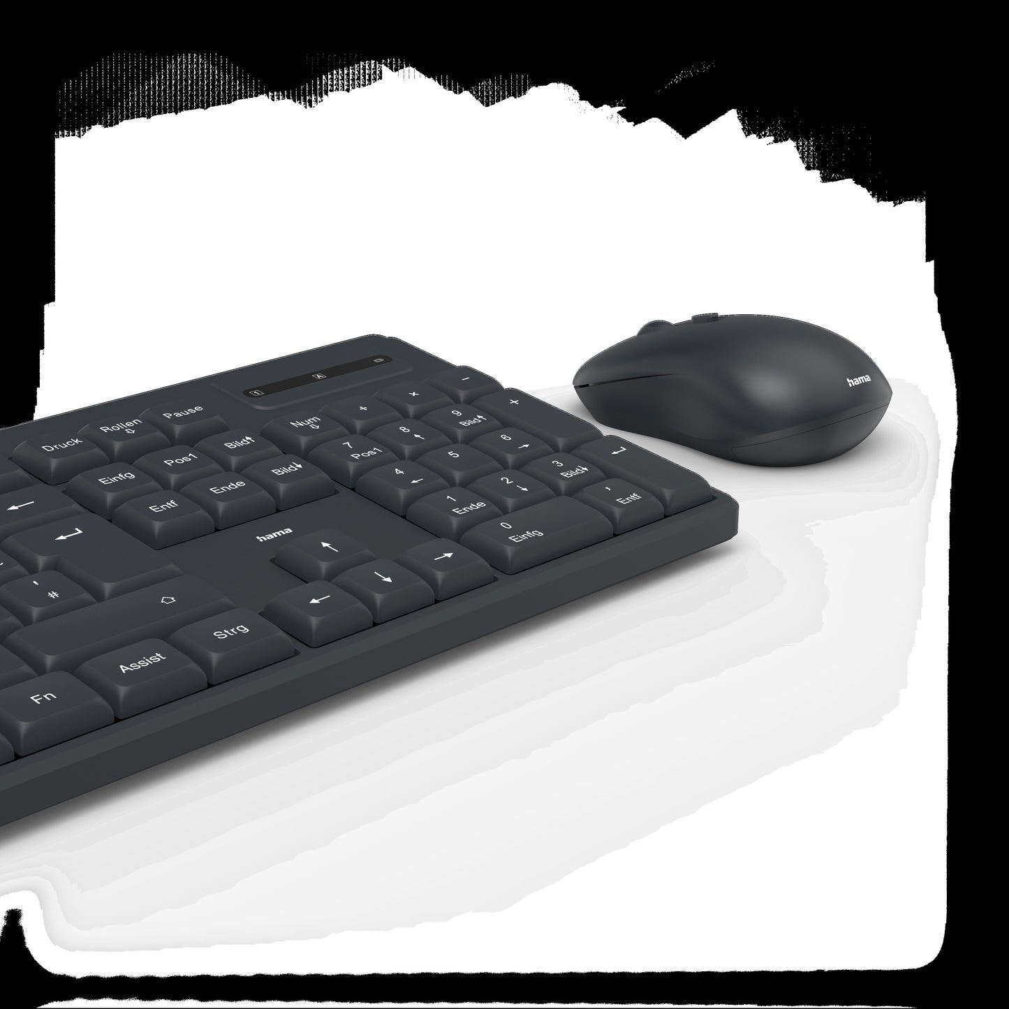 Hama Funktastatur mit Maus ''WKM-200'', 8 Media-Tasten, QWERTZ DE