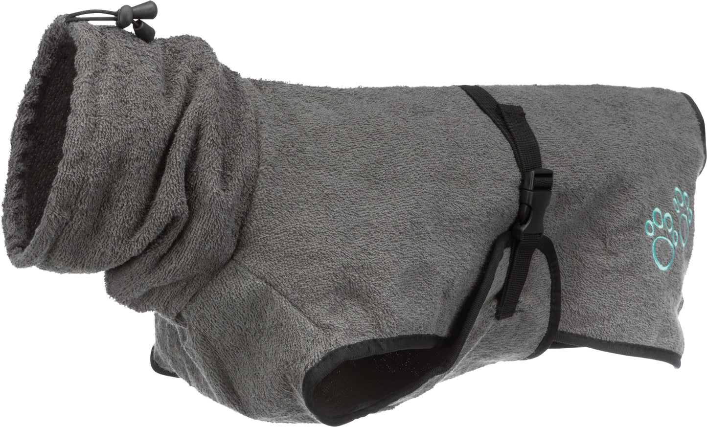 Trixie Bademantel für Hunde, Baumwolle (M 50cm) | grau