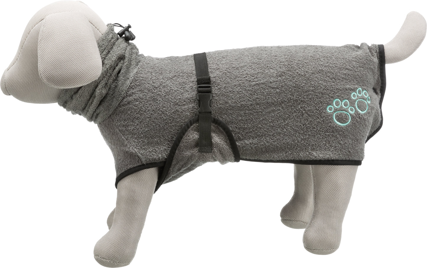 Trixie Bademantel für Hunde, Baumwolle (M 50cm) | grau
