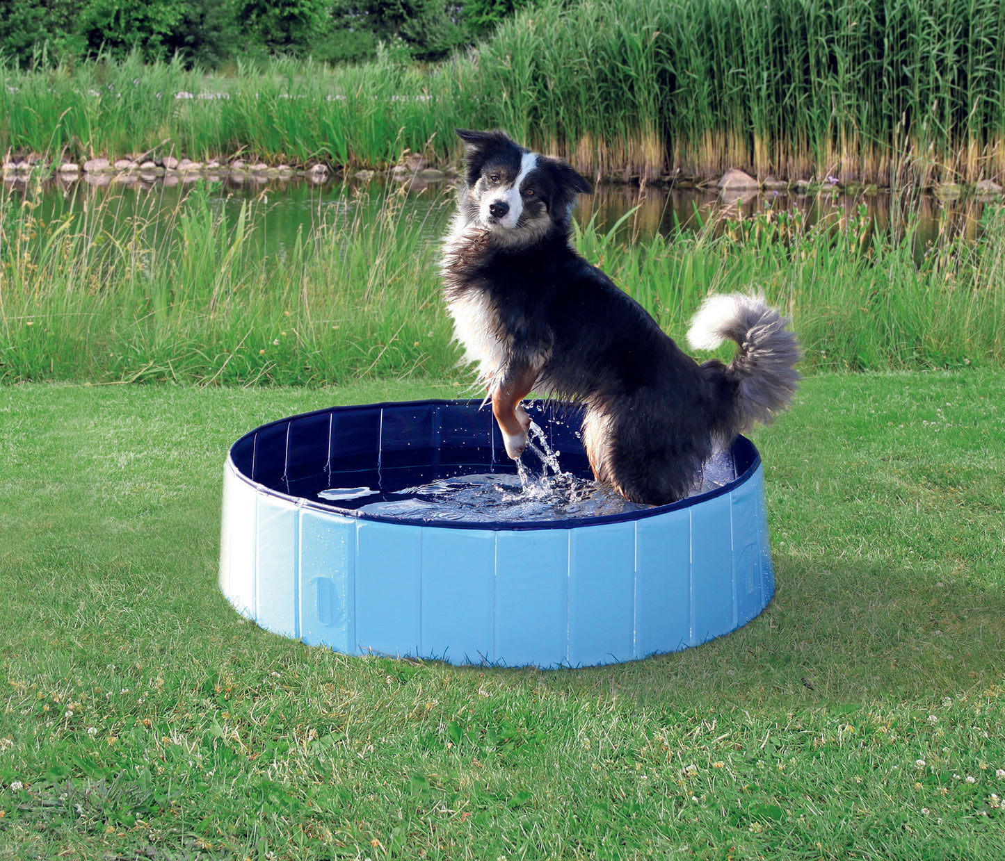 Trixie Hundepool ø120 × 30 cm hellblau/blau