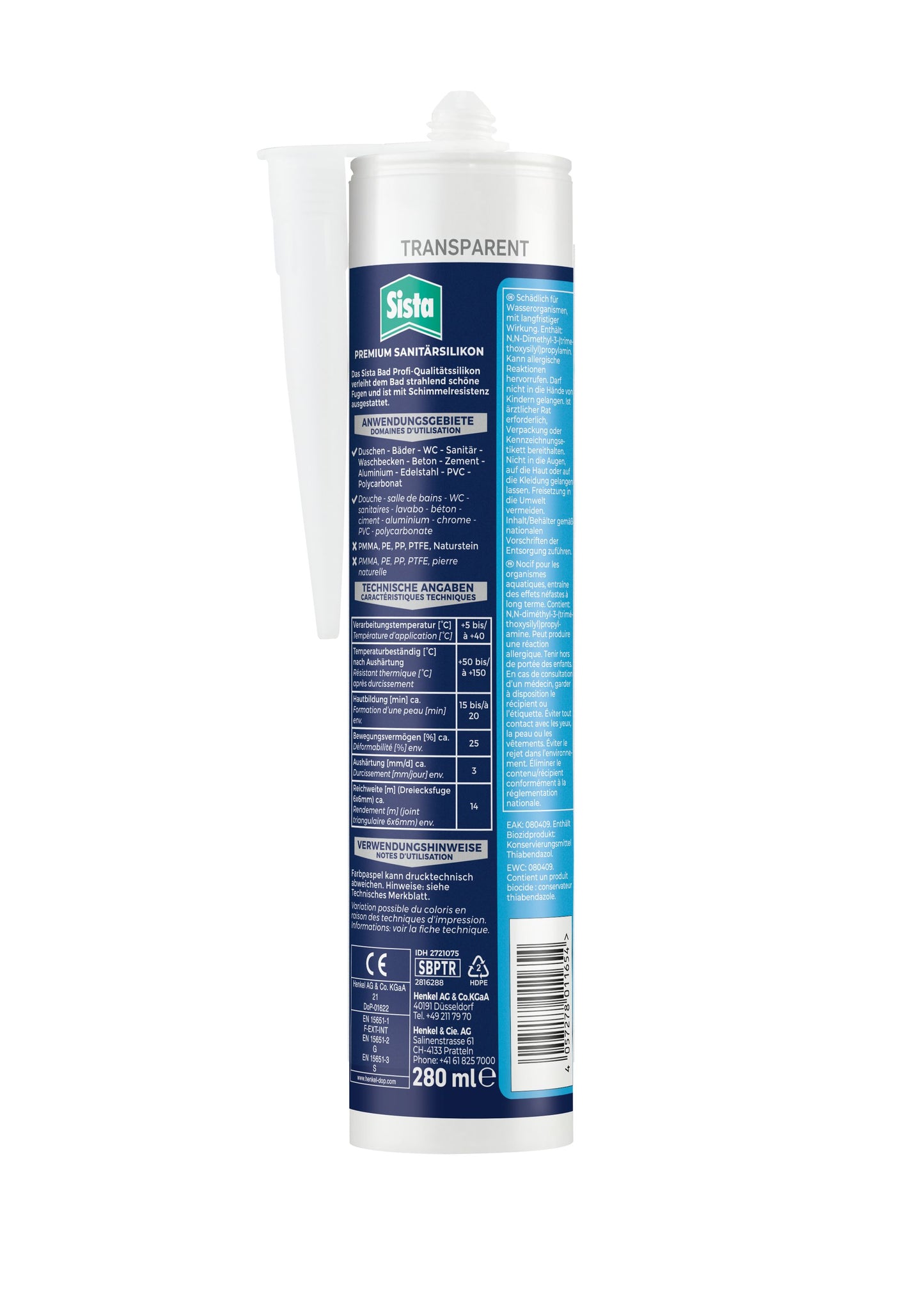 Sista Bad & Sanitär Silikon Transparent | 280ml