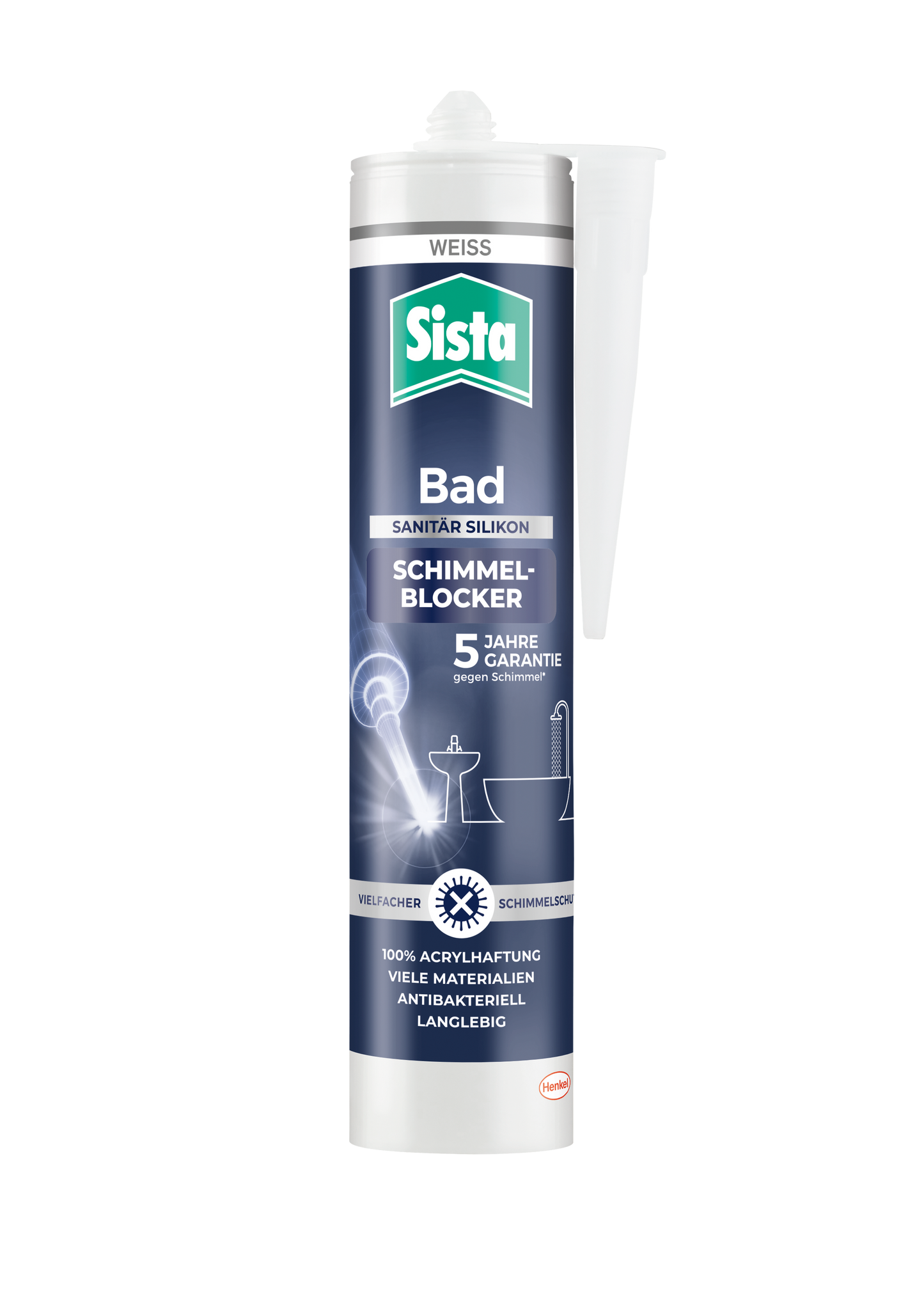 Sista Bad Silikon mit Schimmelblocker weiß | 280ml