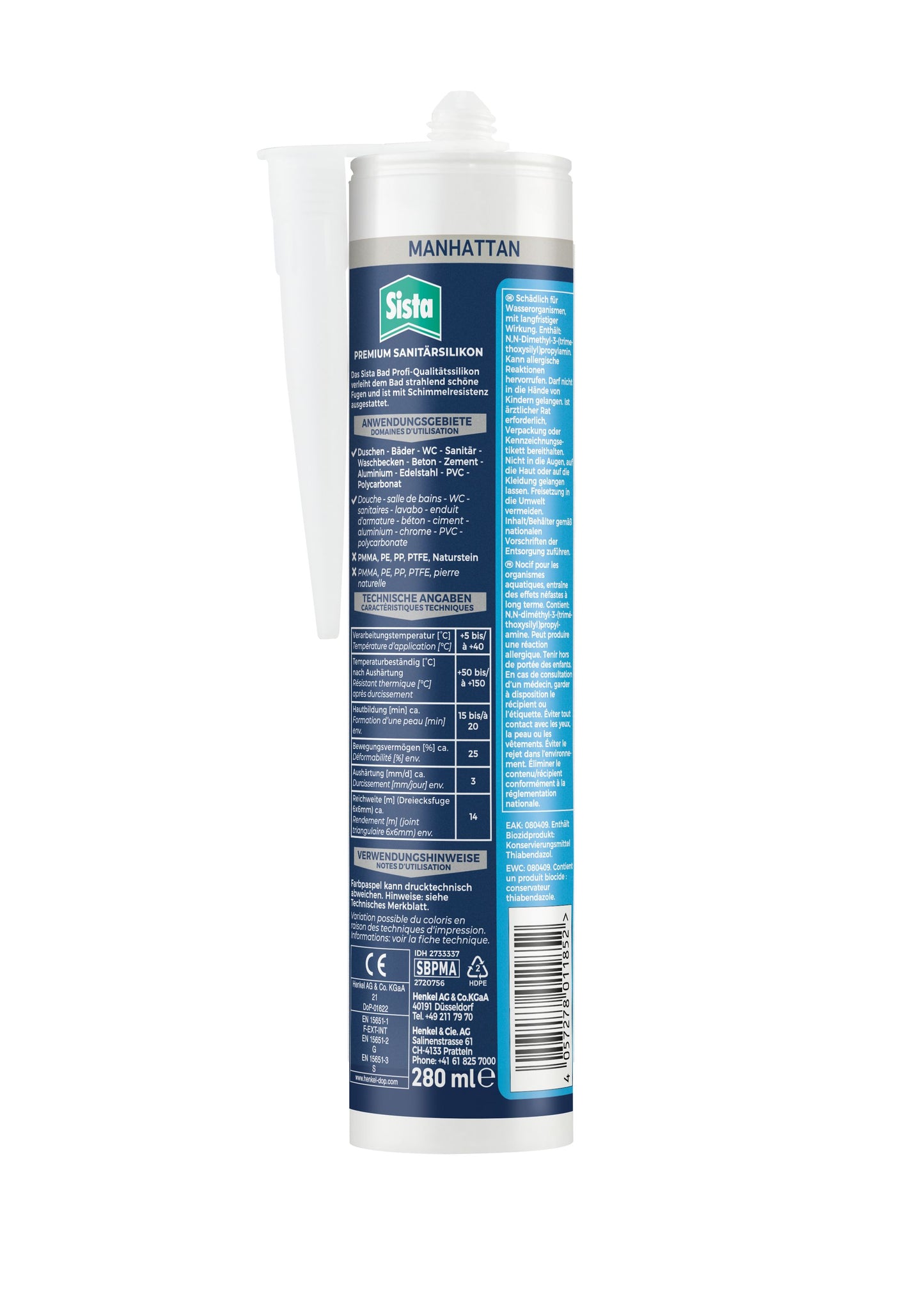 Sista Bad & Sanitär Silikon Manhattan | 280ml