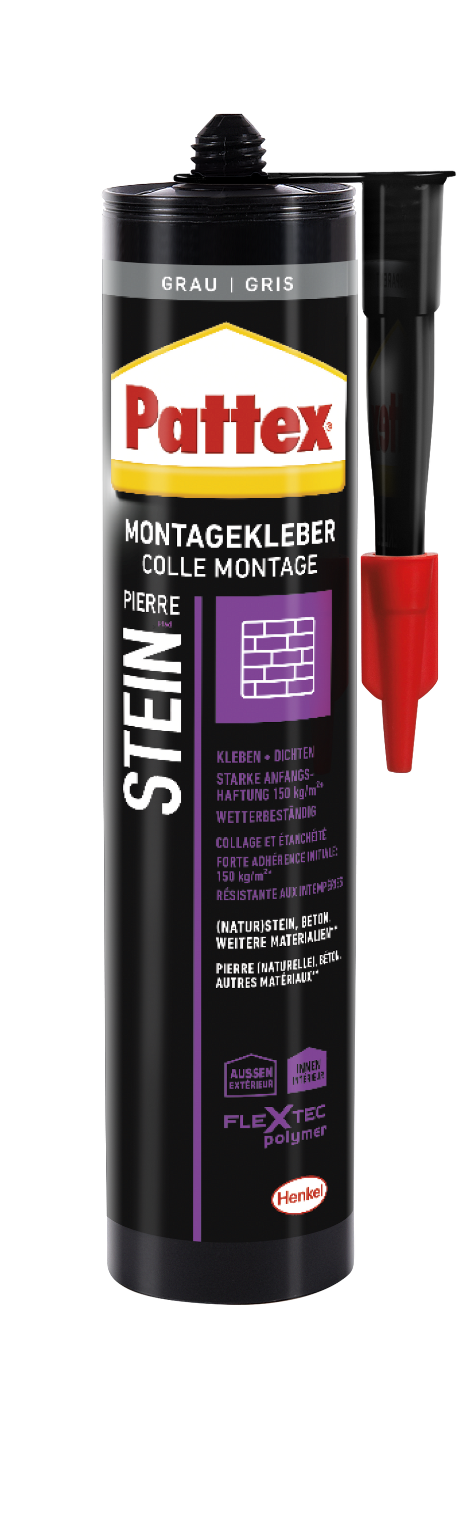 Pattex Montagekleber für Stein grau | 420g