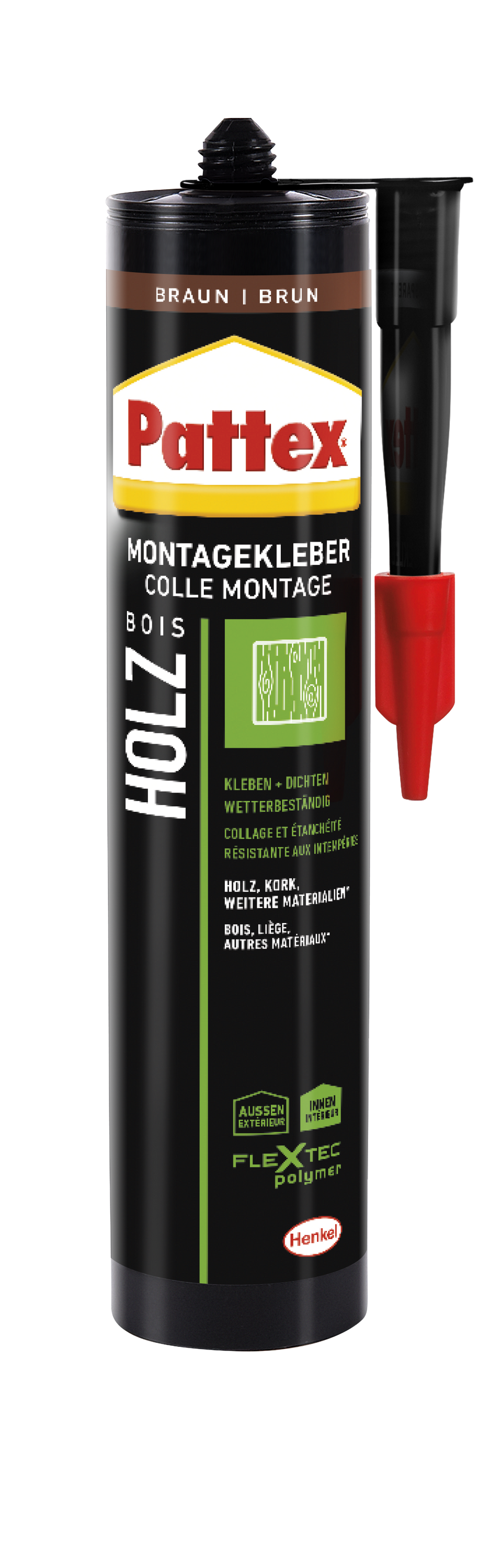Pattex Montagekleber für Holz braun | 420g