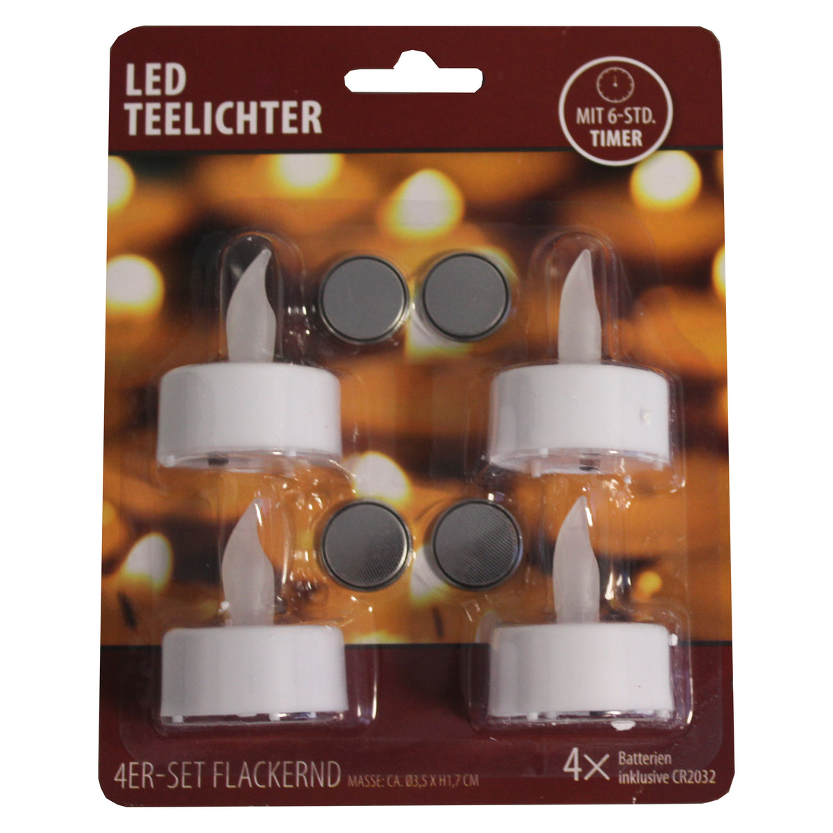 Teelichter LED 4er Pack mit Timer inkl. Batterien