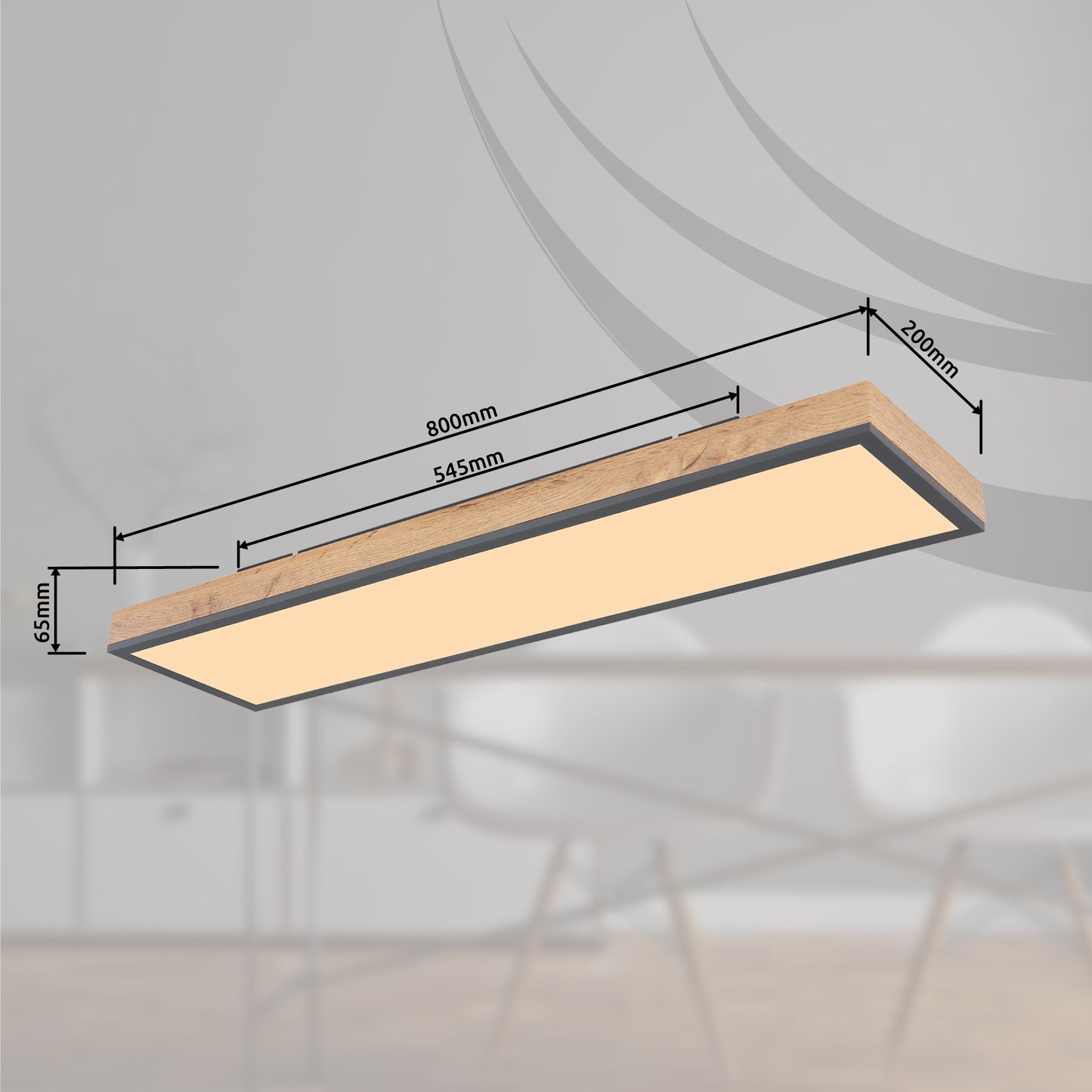 Doro Deckenleuchte Holz 80x20cm