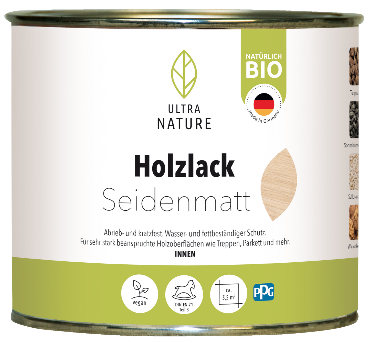 Ultra Nature Holzlack Farblos Seidenmatt 0.375L