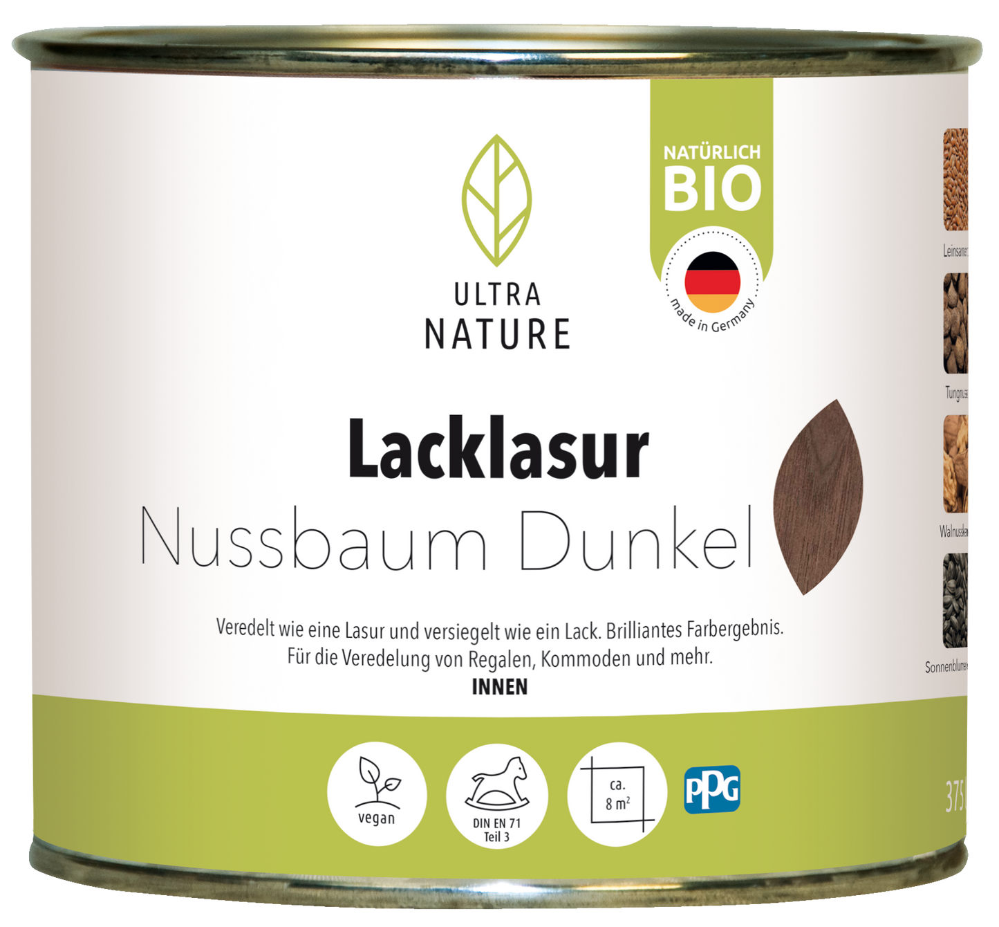 Ultra Nature Lacklasur Nussbaum Dunkel 0.375L