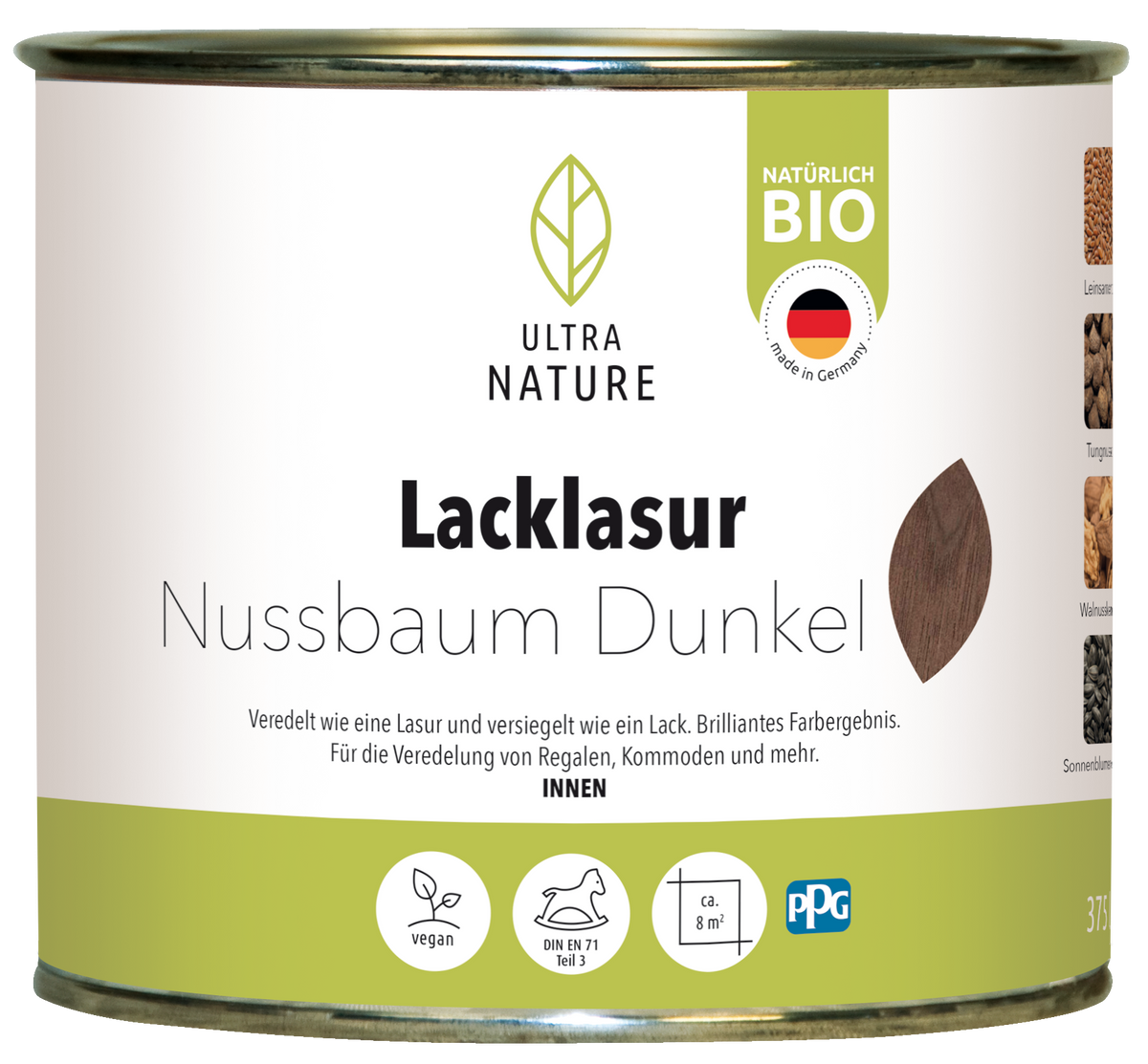 Ultra Nature Lacklasur Nussbaum Dunkel 0.375L