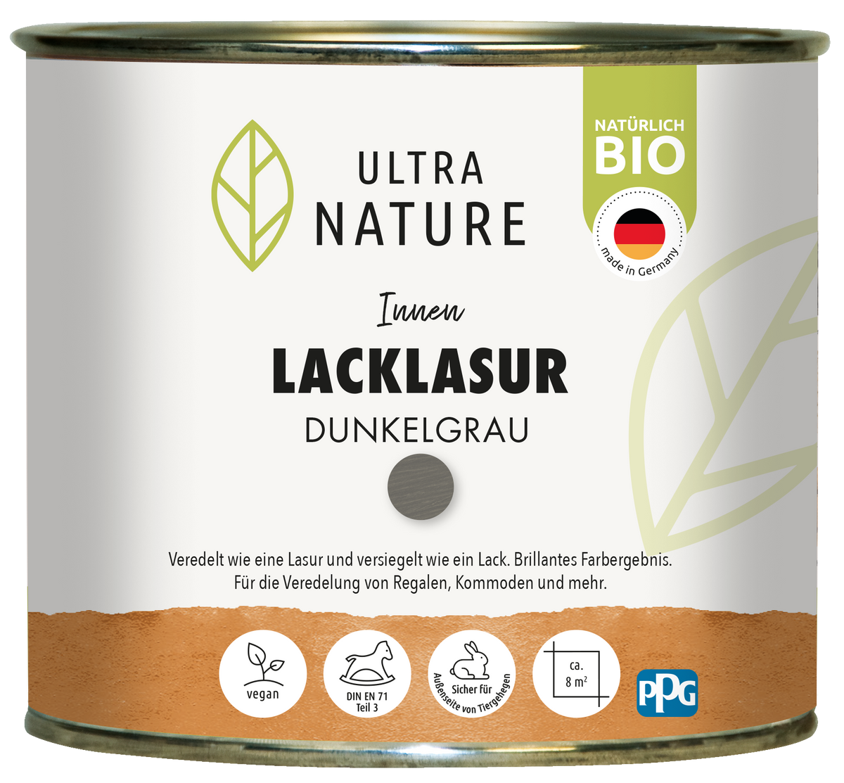 Ultra Nature Lacklasur dunkelgrau 0,375L