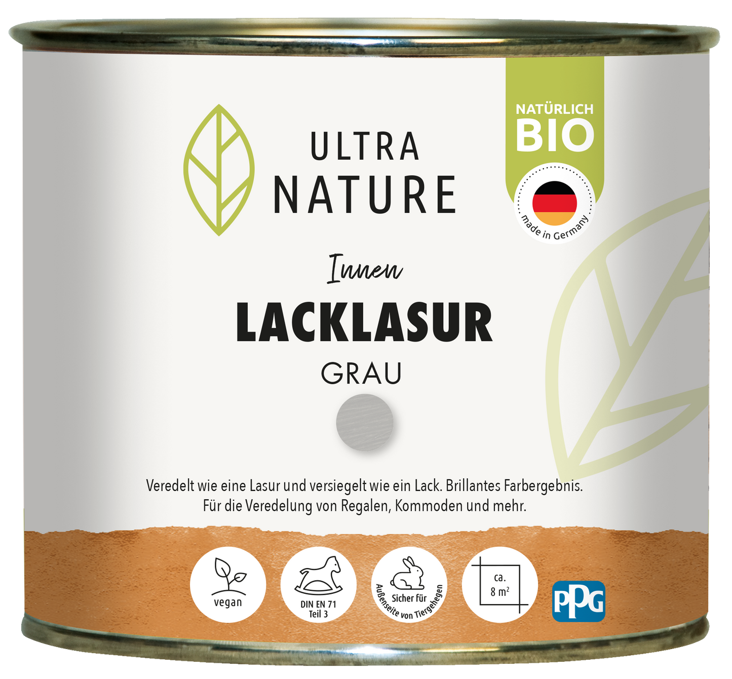 Ultra Nature Lacklasur grau 0,375L