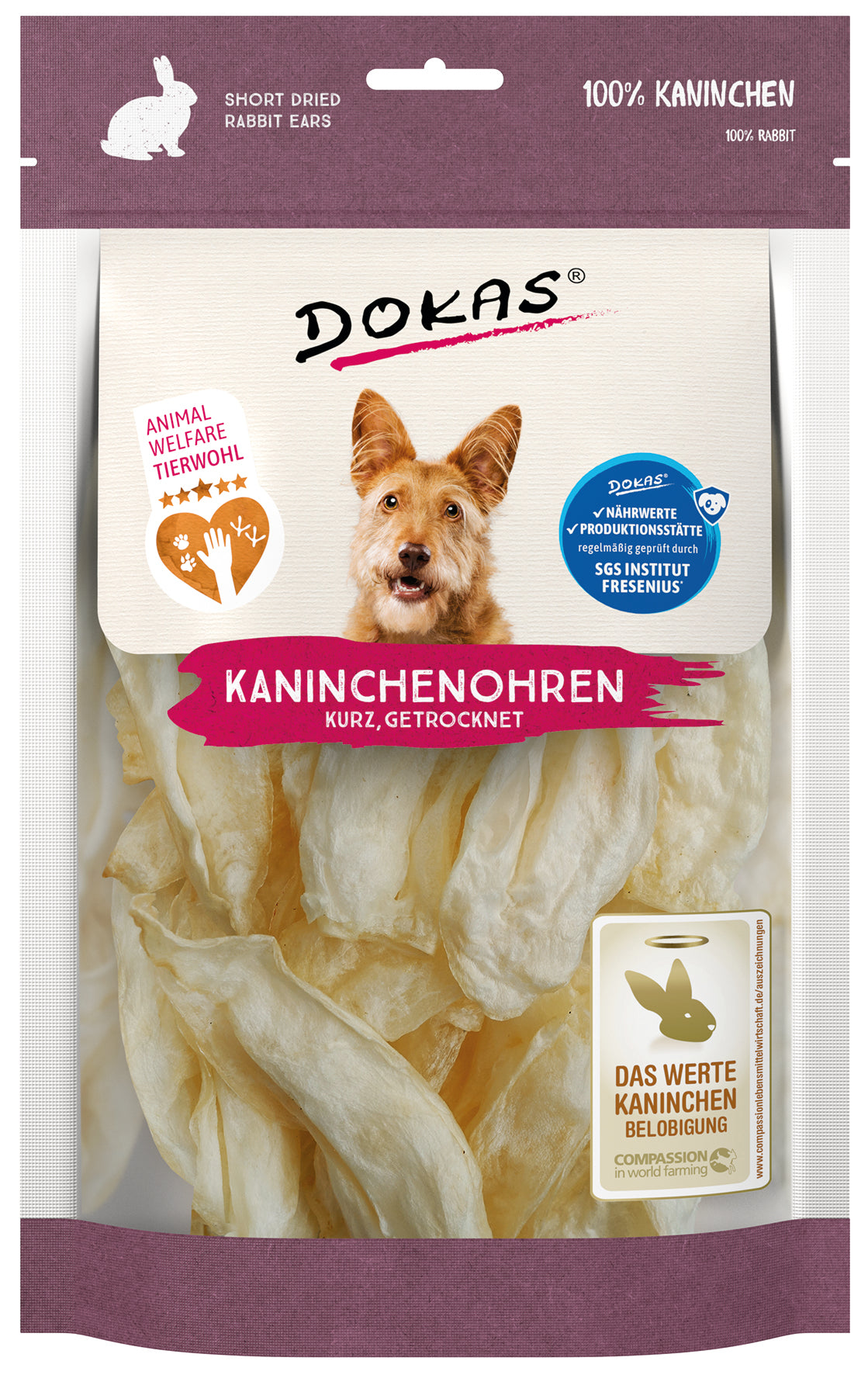 Dokas Kaninchenohren ohne Fell 70 g