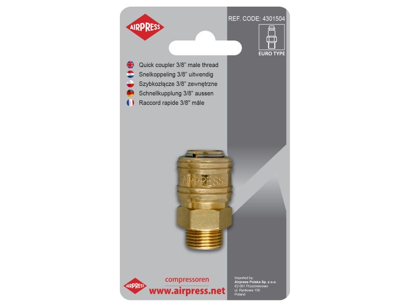 Druckluftkupplung Euro 3/8" Außengewinde