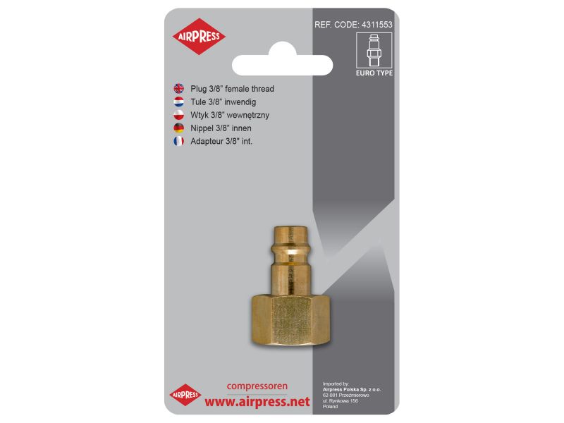 Airpress Stecknippel Euro | 3/8" Innengewinde