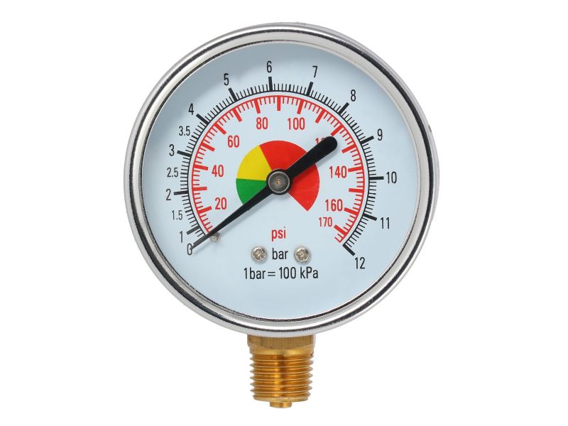 Airpress Manometer 0-12 bar 1/4" AG unten Ø 63 mm | Druckmanometer für Kompressoren