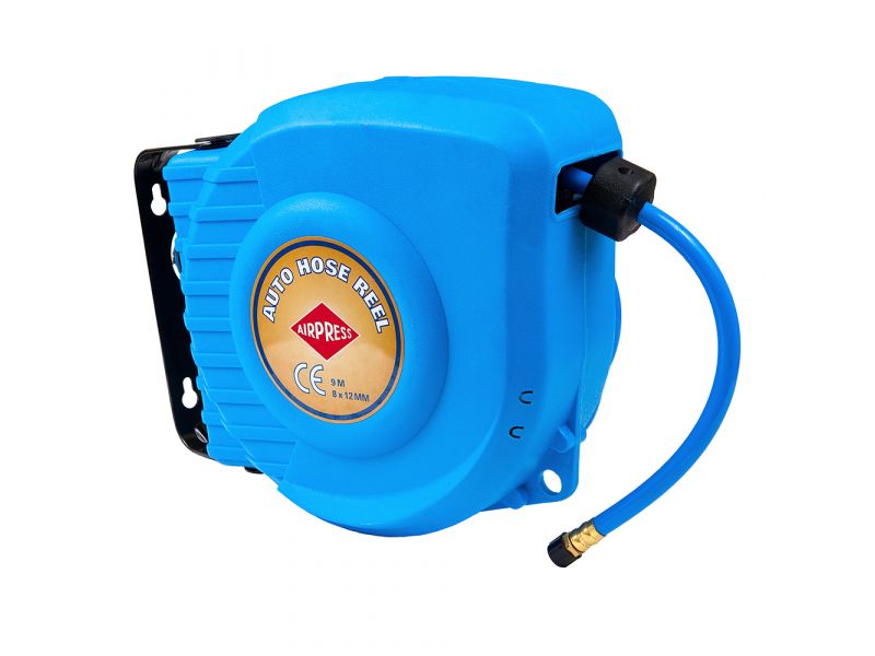 Airpress Druckluft-Schlauchtrommel 8x12 mm | 1/4" | 9m | Automatik | zur Wandmontage