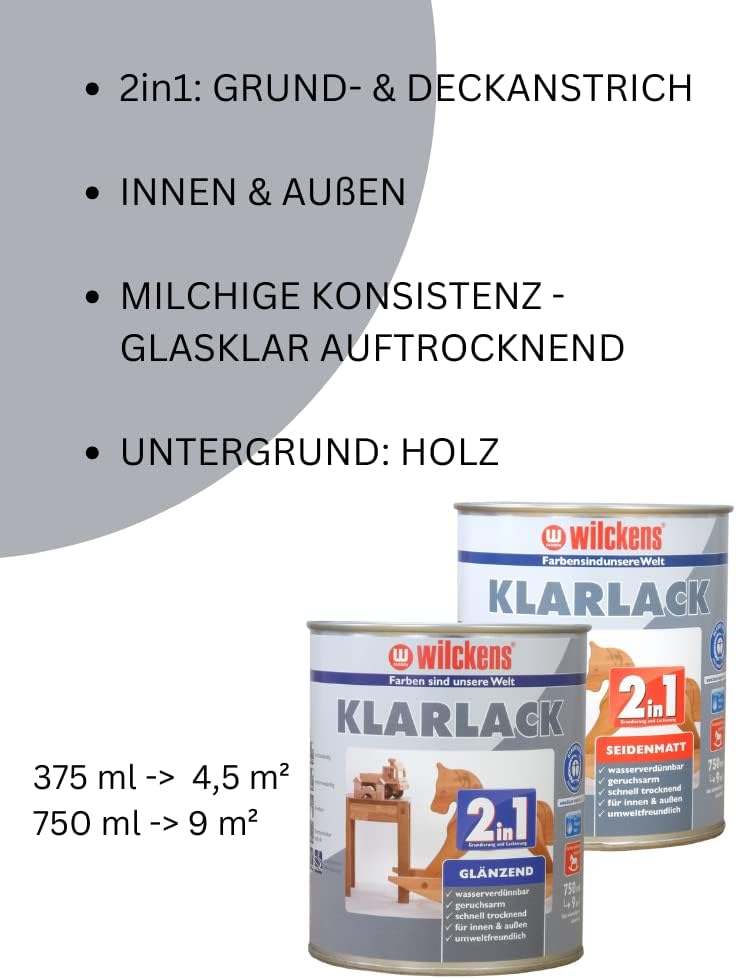 Wilckens Klarlack 2in1 seidenmatt | 750 ml