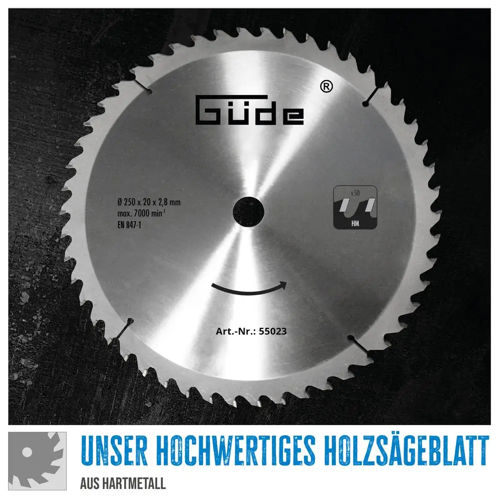 Holzsägeblatt HM 250 x 20 x 2,8 mm | 50 Zähne
